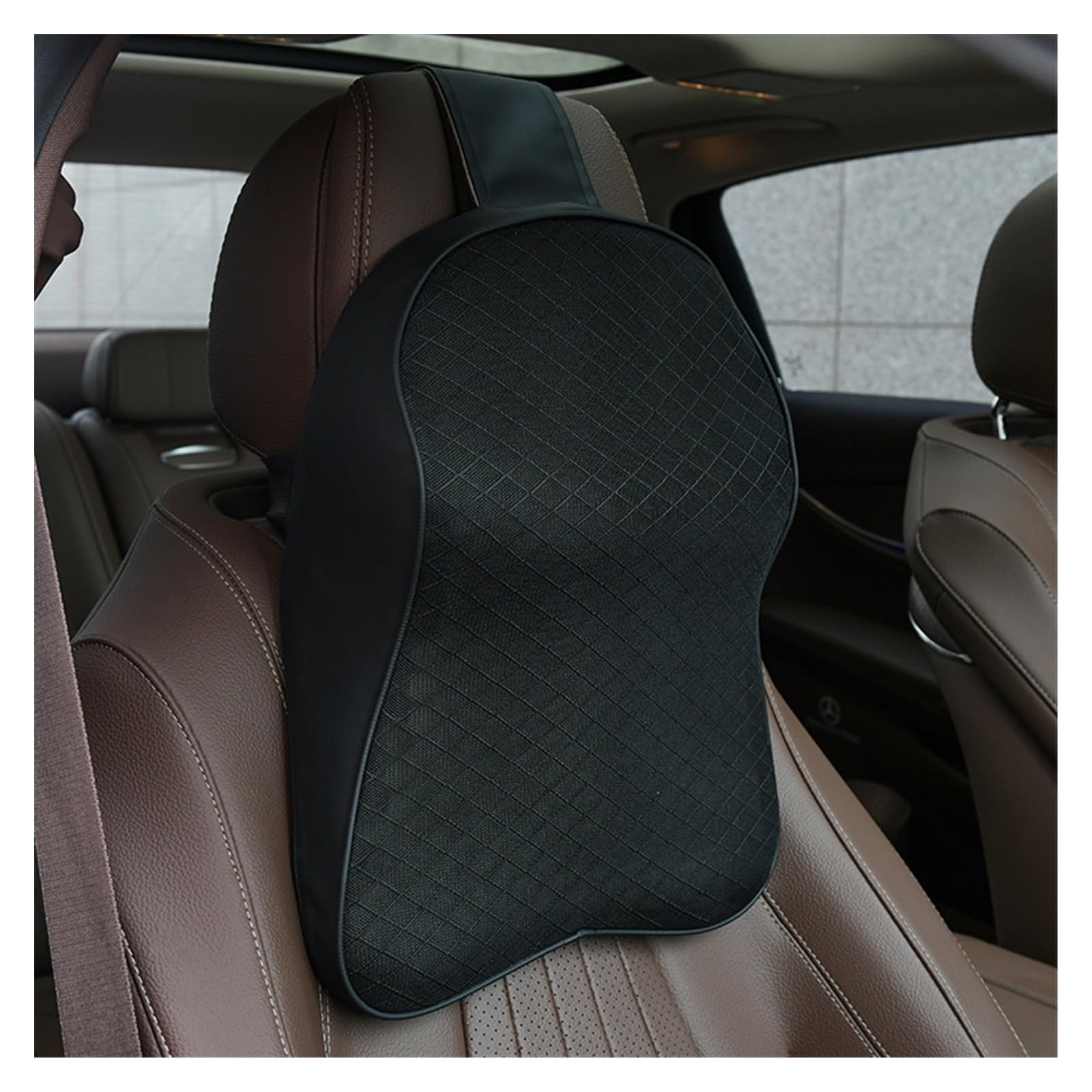 TEMKIN W Memory Foam Auto Collo Cuscino Poggiatesta Sedile Testa Supporto Lombare Protezione Traspirante Cuscino for Auto Poggiavita Cuscino Sedile Schienale Y (Color : Set 1-01)