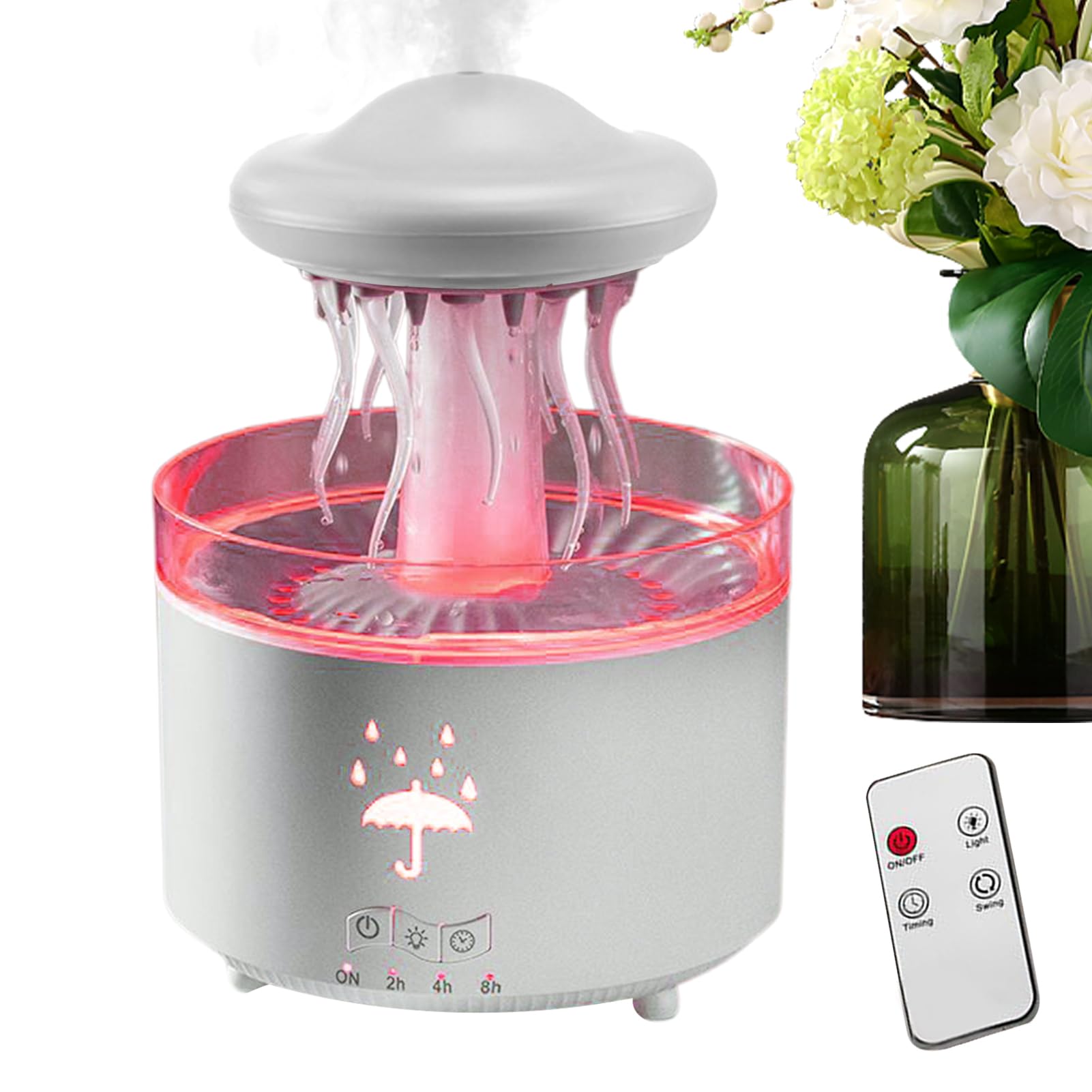 Diffuseur Humidificateur avec LED 7 Couleurs et Forme Méduse 300 ML pour