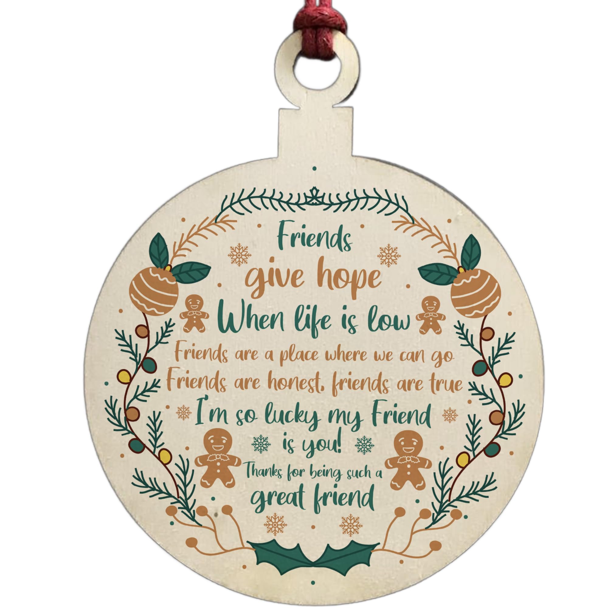 Best Friend Poem Wood Hanging Christmas Decoration Friendship Gifts BFF Plaque