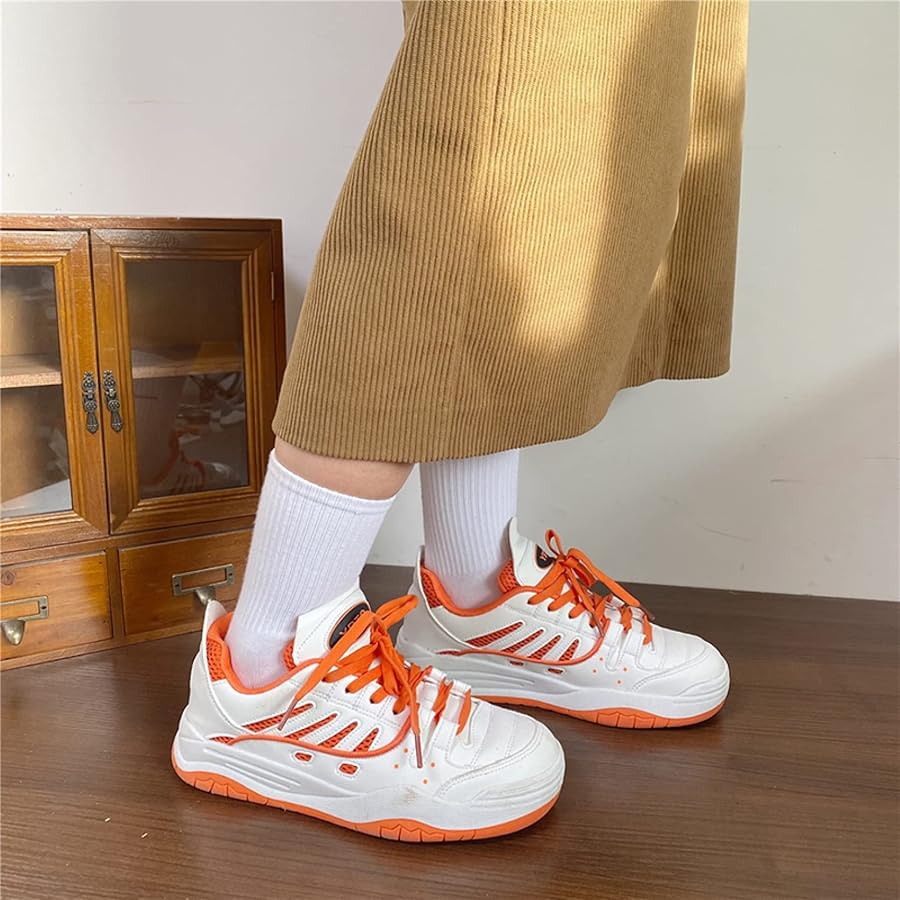 emichossFootJoy シューズ 女性用 ホワイト24.5 Amazon | [SEJUC] スニーカー レディース オレンジ色 厚底スニーカー