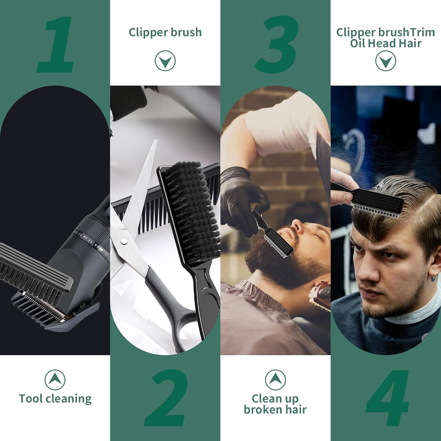 Barber Clipper Brush Blade Trimmer Cleaning Brush Set Duster