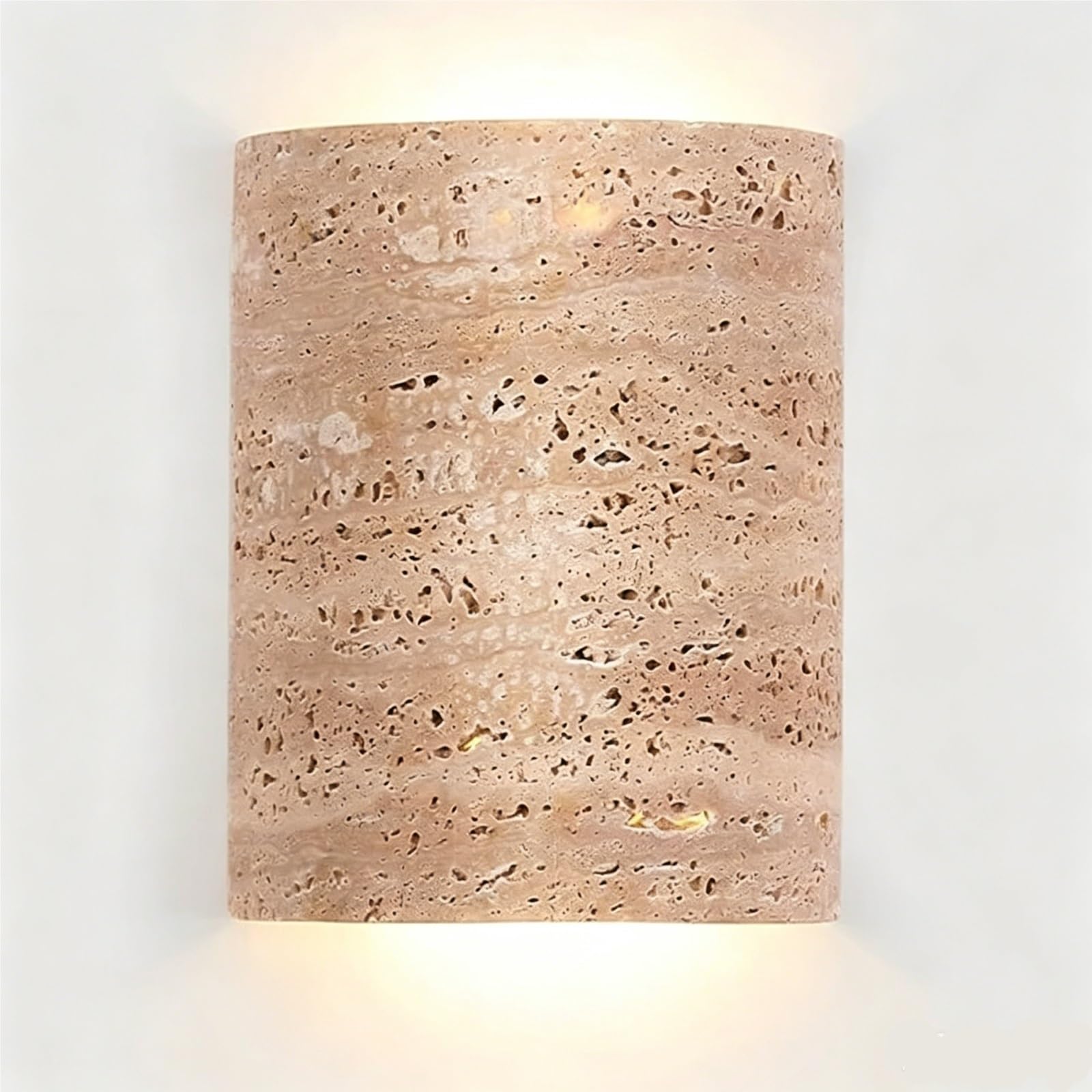 FEITENGDA Yellow Stone Two Way Stone Wall Lamp Modern Indoor Outdoor Travertine Stone Wall Sconce Contemporary Lamp Light Fixture for Hallway Patio Bedroom Balcony