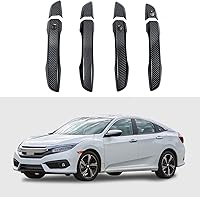 Vista 16 de Cubierta de Manija de Puerta Compatible con Honda Civic de 10ª Generación Sedan Hatchback Coupe Tipo R 2016 2017 2018 2019 2020 2021 Manijas