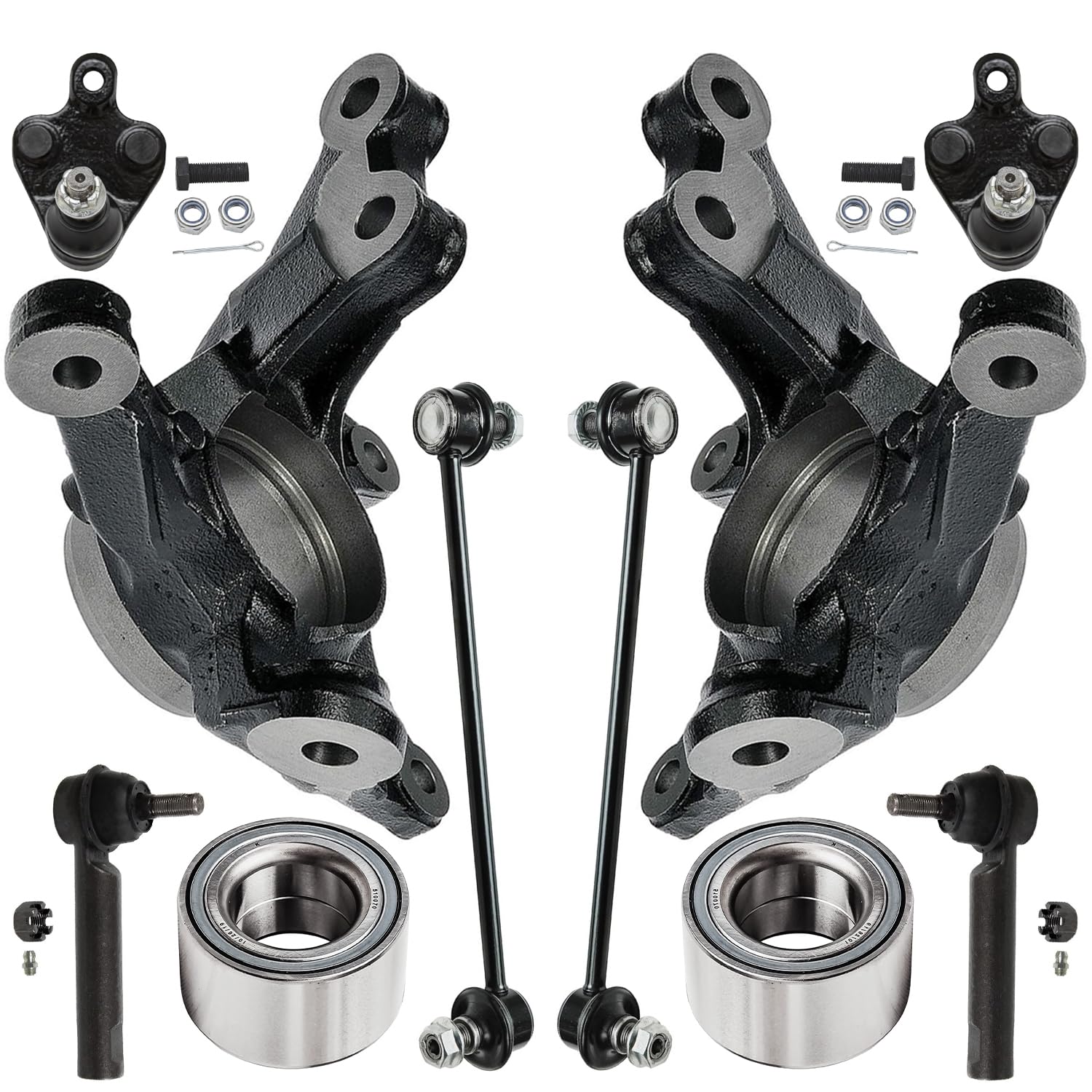 Detroit Axle - 10pc Front Steering Knuckles Kit for 09-19 Toyota Corolla