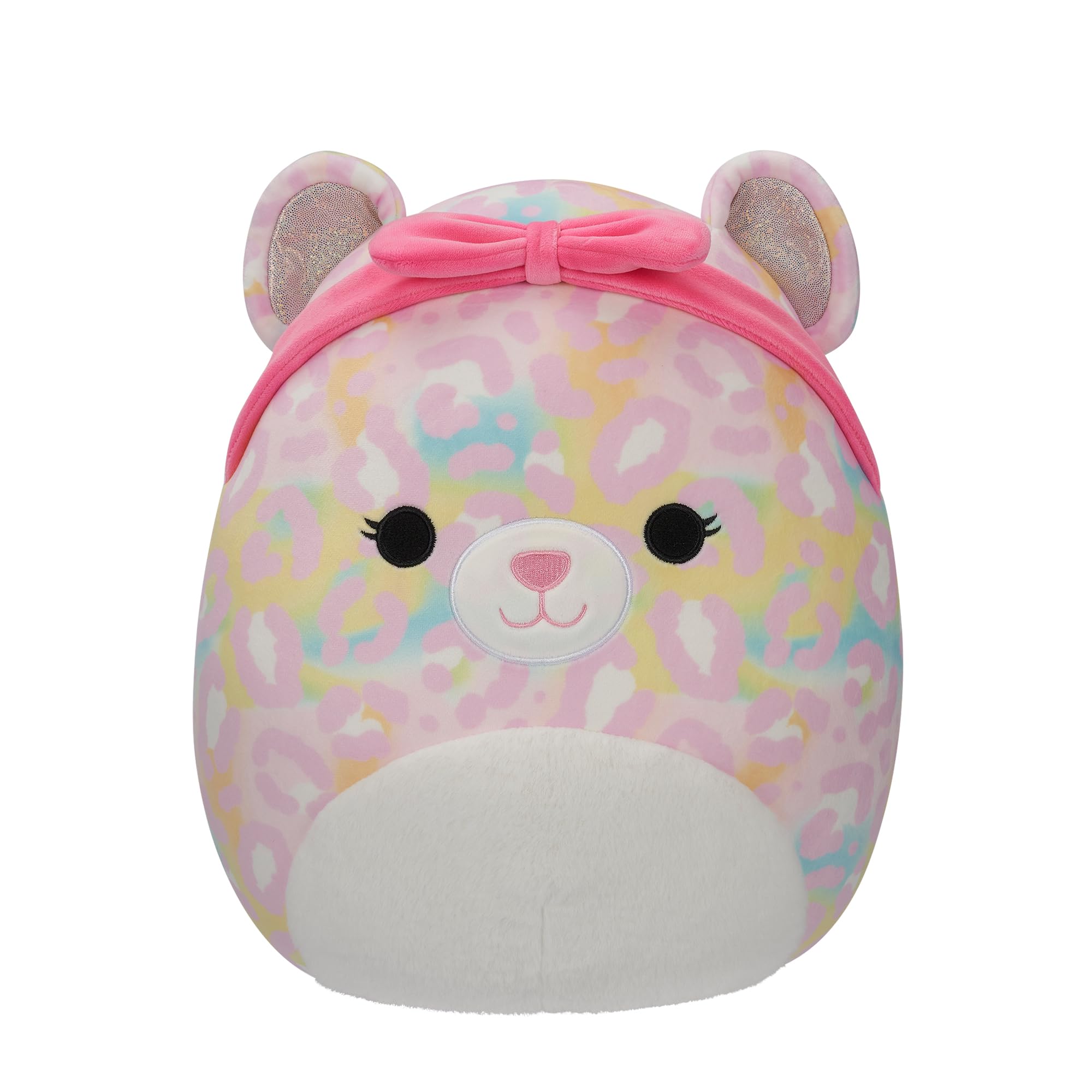Squishmallows Original 12-Inch - Michaela the Pink Rainbow Leopard with Pink Headband