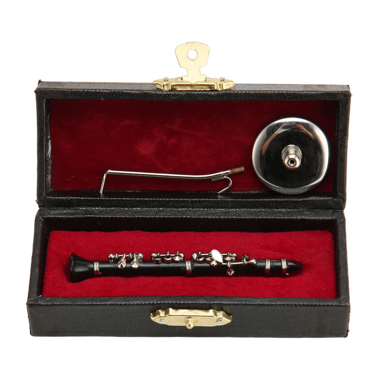 Miniatur Klarinette mit Ständer und Koffer, Miniatur Klarinette in Schwarz, Musikinstrument, Klarinettenmodell mit Box für Puppenhausmusik, Raumdekoration
