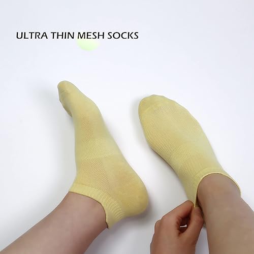 Miniatura 4 de SERISIMPLE Calcetines ultra finos de viscosa de bambú de corte bajo para mujer, no se ven ventilados, tobillos, antiolor, soporte de arco,