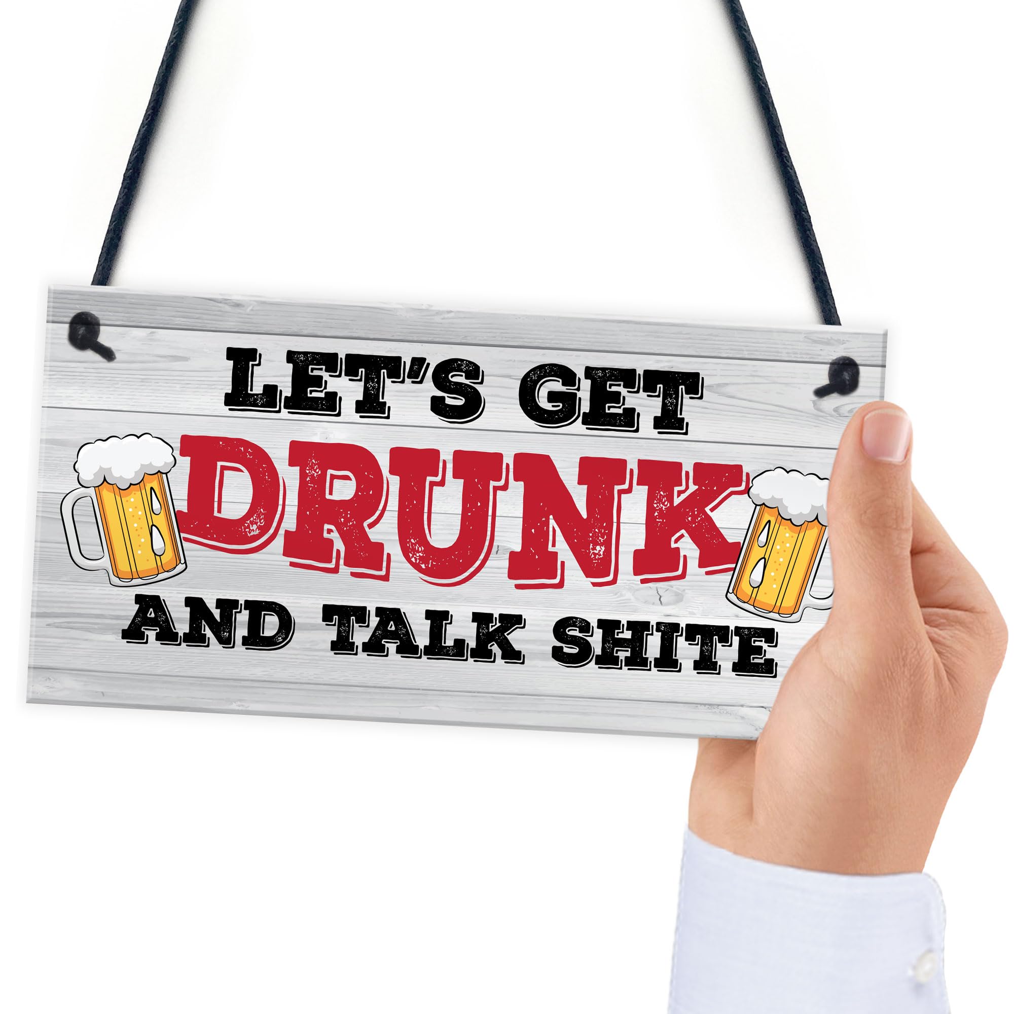 Red Ocean Funny GET DRUNK Bar Signs And Plaques Hanging Shed Man Cave Sign Alcohol Beer Sign Gift For Men