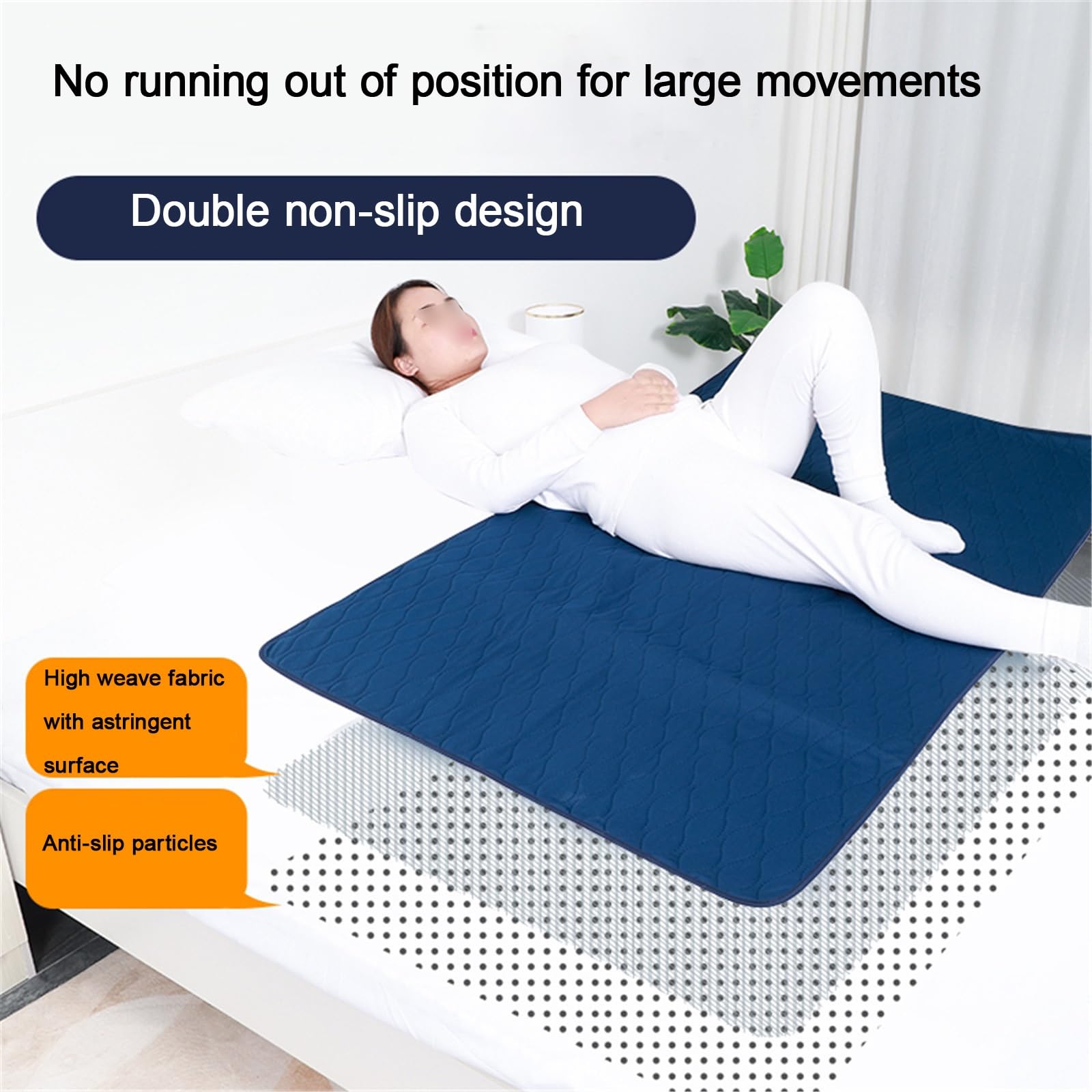 Traverse Letto Anziani Lavabile Assorbenti per Incontinenza Costretti A Letto Telo Impermeabile Letto per Adulti & Uso Ospedaliero Riutilizzabili(85x90cm)