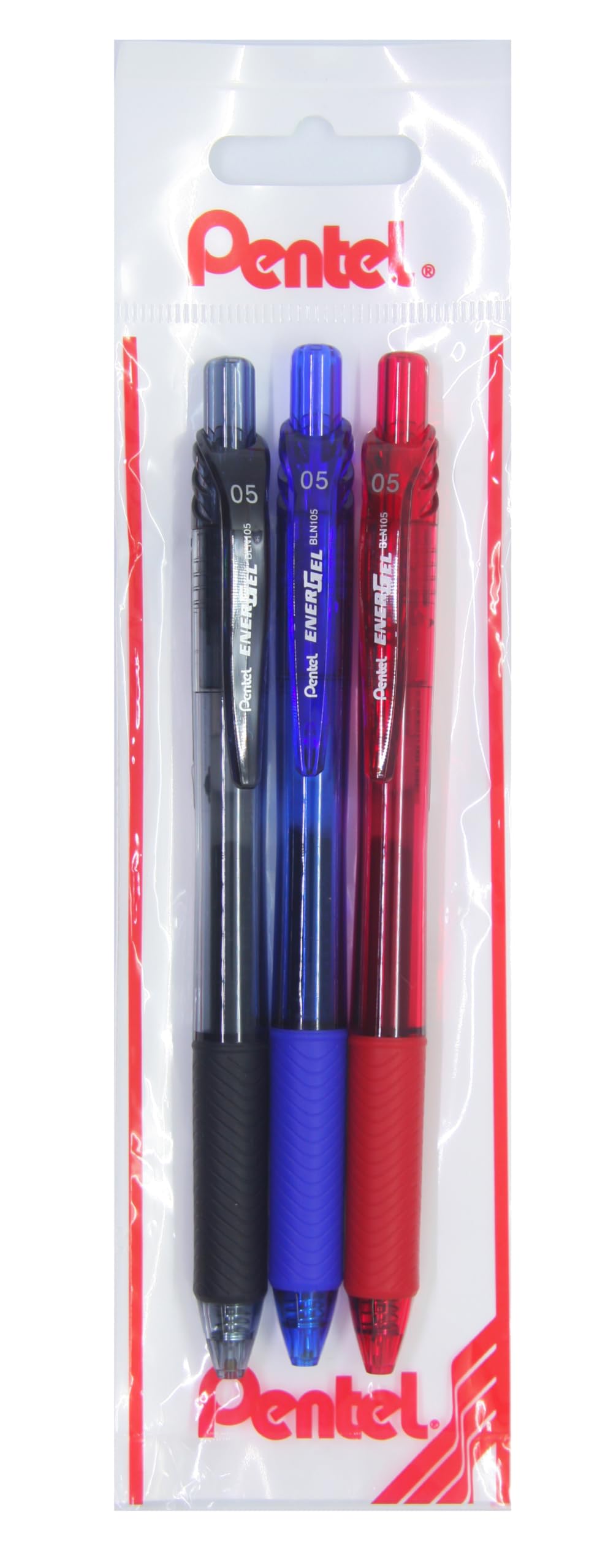 Pentel ENERGEL 0.5 mm Likit Roller Kalem Siyah/Mavi/Kırmızı 3'lü set