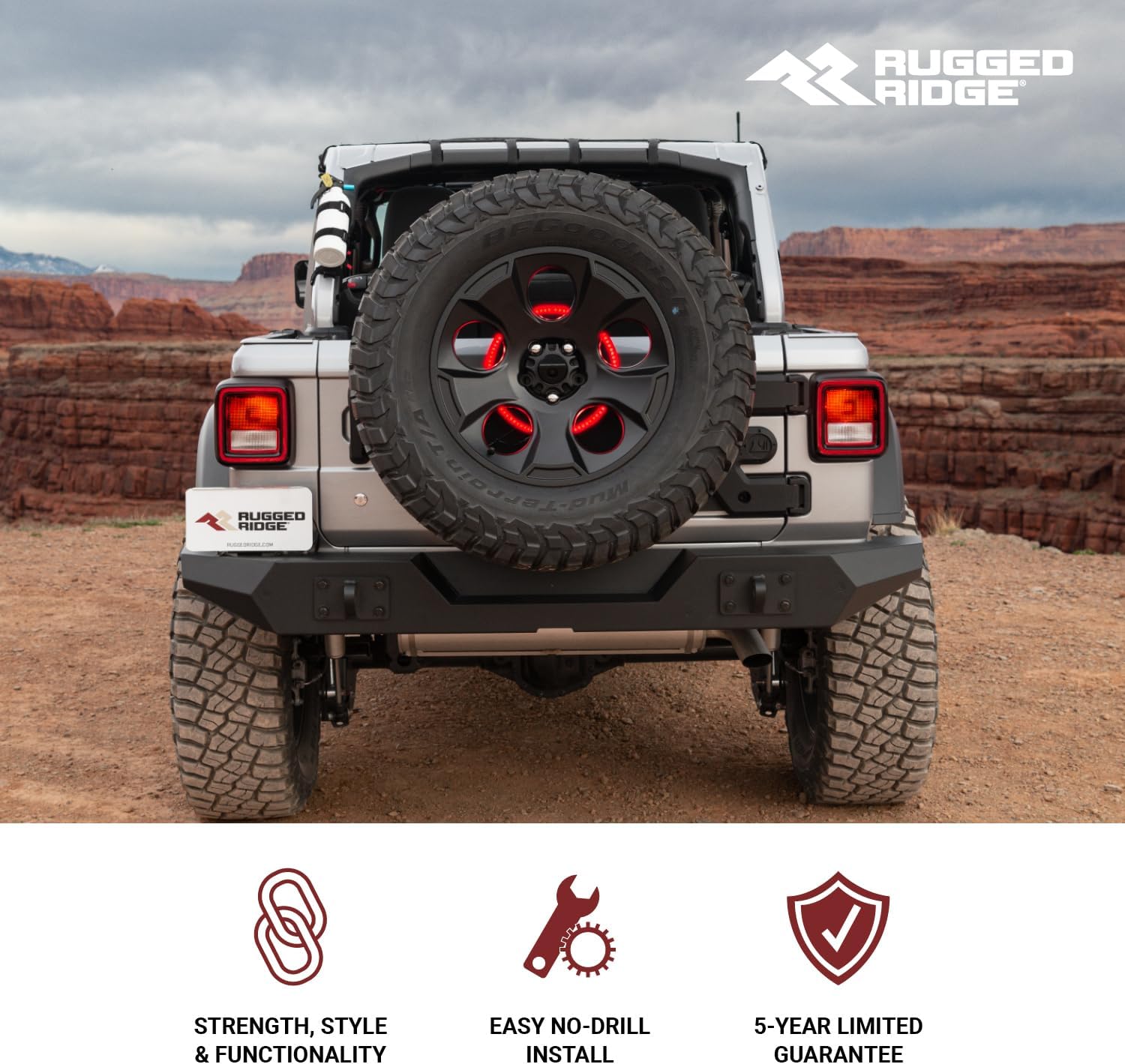 Rugged Ridge Spartan Bumper, Rear | Full-Width, Steel, Smooth Black | 11548.80 | Fits 2007-2018 Jeep Wrangler JK