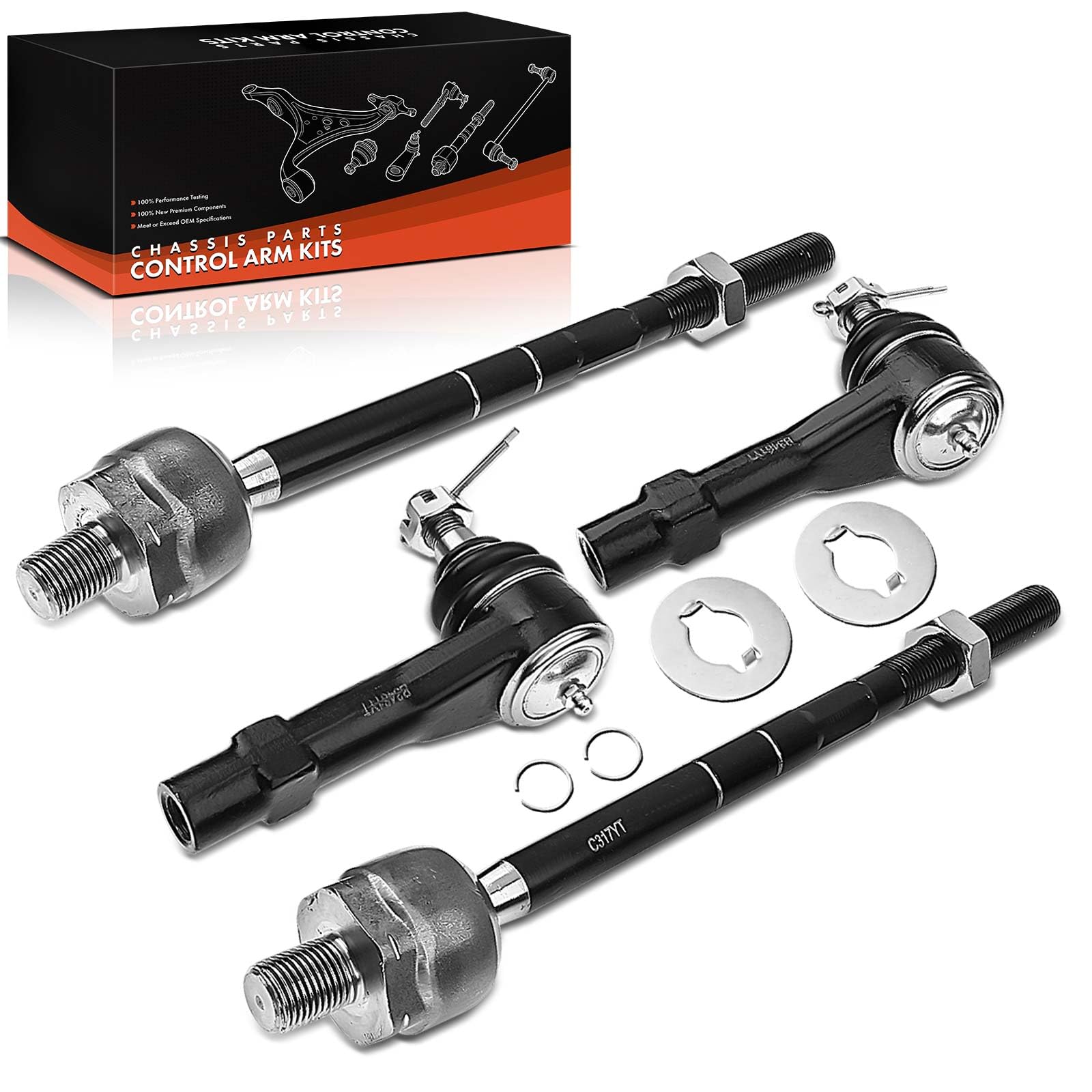 Frankberg 4x Terminale tirante asse anteriore esterno interno F57Z3280AA | asse anteriore, esterno, Innen, F57Z3280AA; Compatibile con: Esploratore U U2,Explorer UN46