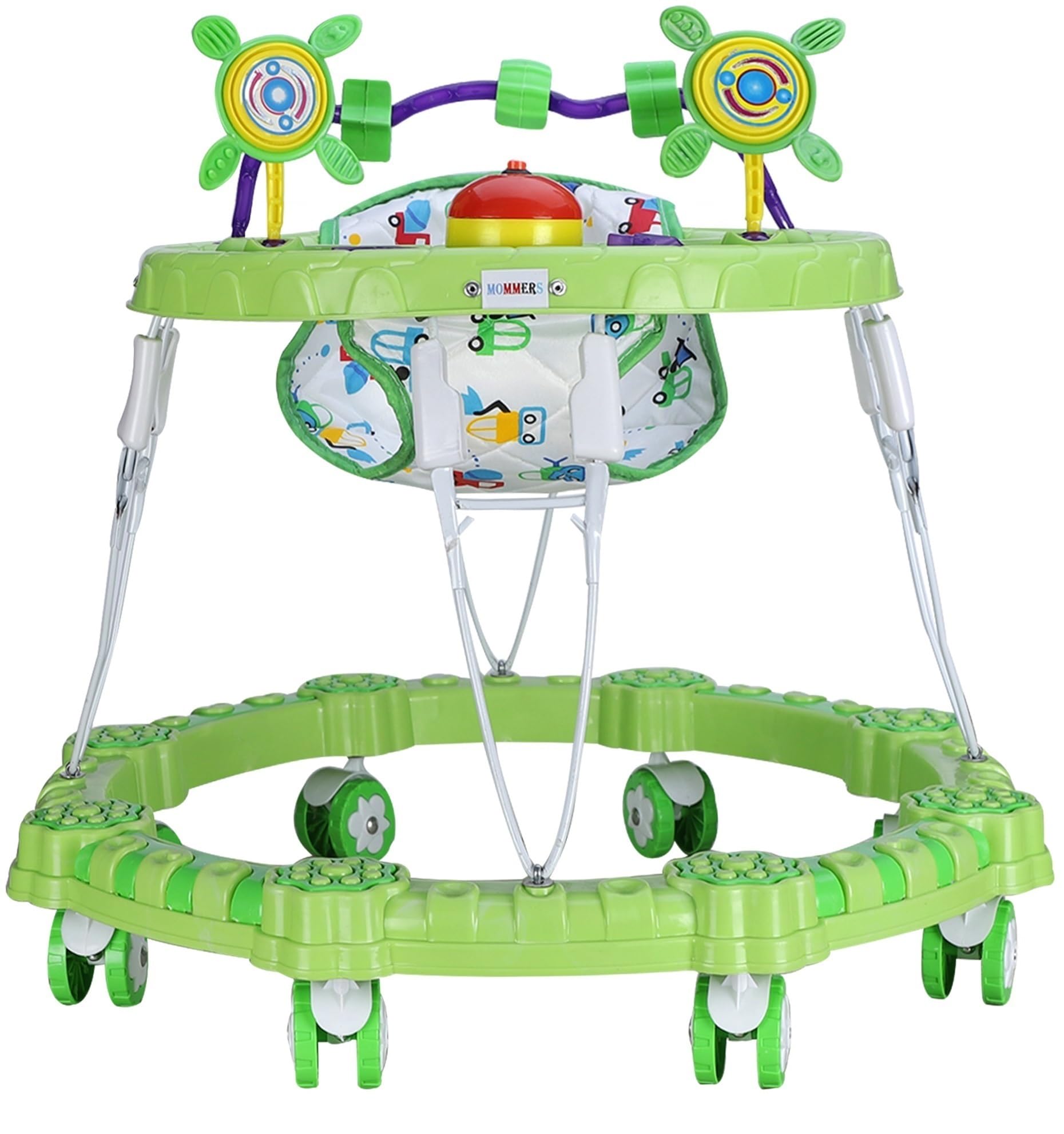 Mommers Baby Walker with Musical Toy Bar Rattles and Activity Toys I Play Walker I Walker for Babies 6 to 24 Months I Foldable Musical Walker I Boy & Girl Walker I Walker for Kids I Green