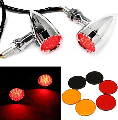 2 luces LED de color negro 15 para motocicleta, luz de freno, intermitente, luz ámbar para Harley Honda Chopper