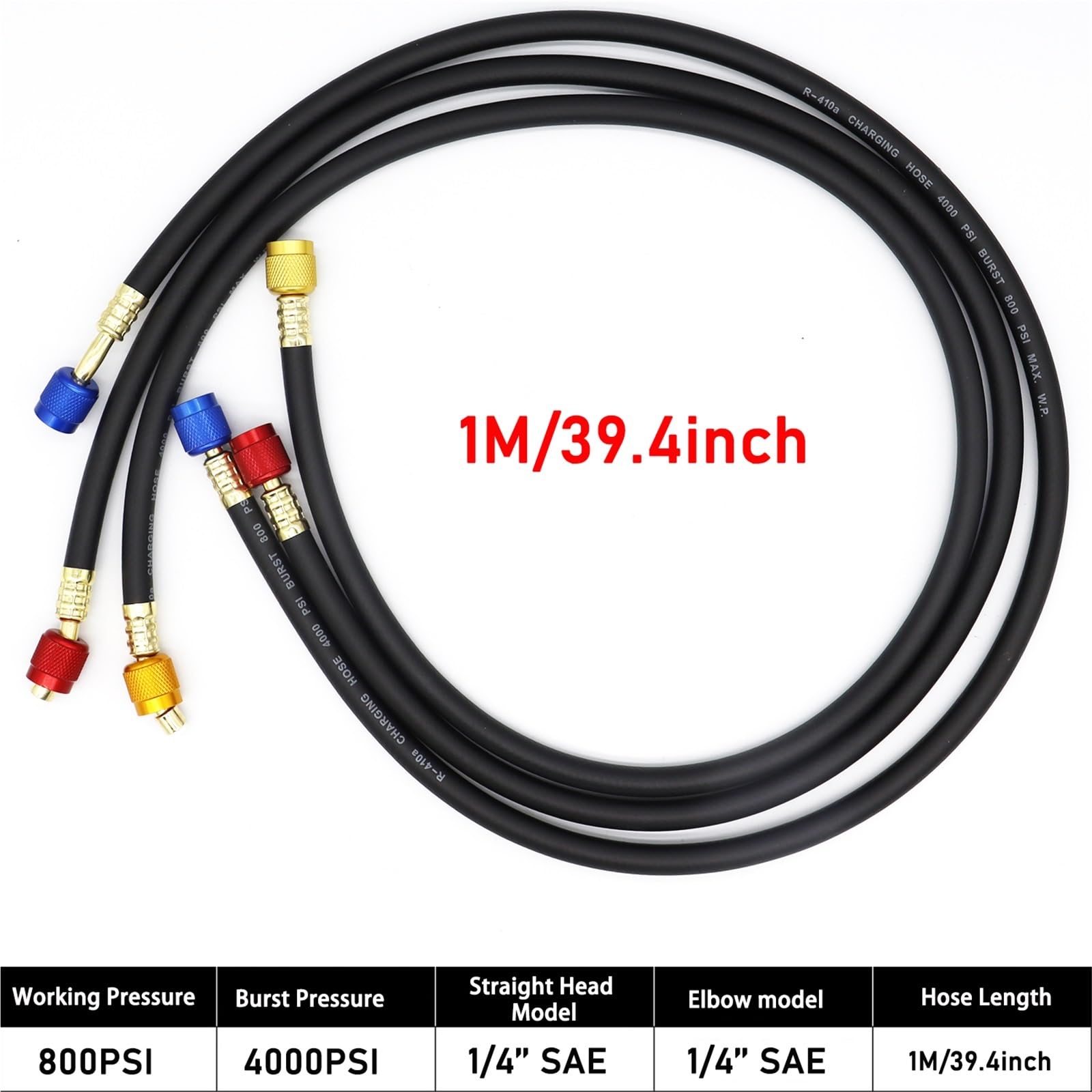 Kit de tubo de manguera de carga de CA de 0,9 M-1,8 M, accesorios de baja pérdida for manguera(Ferrous-1M)