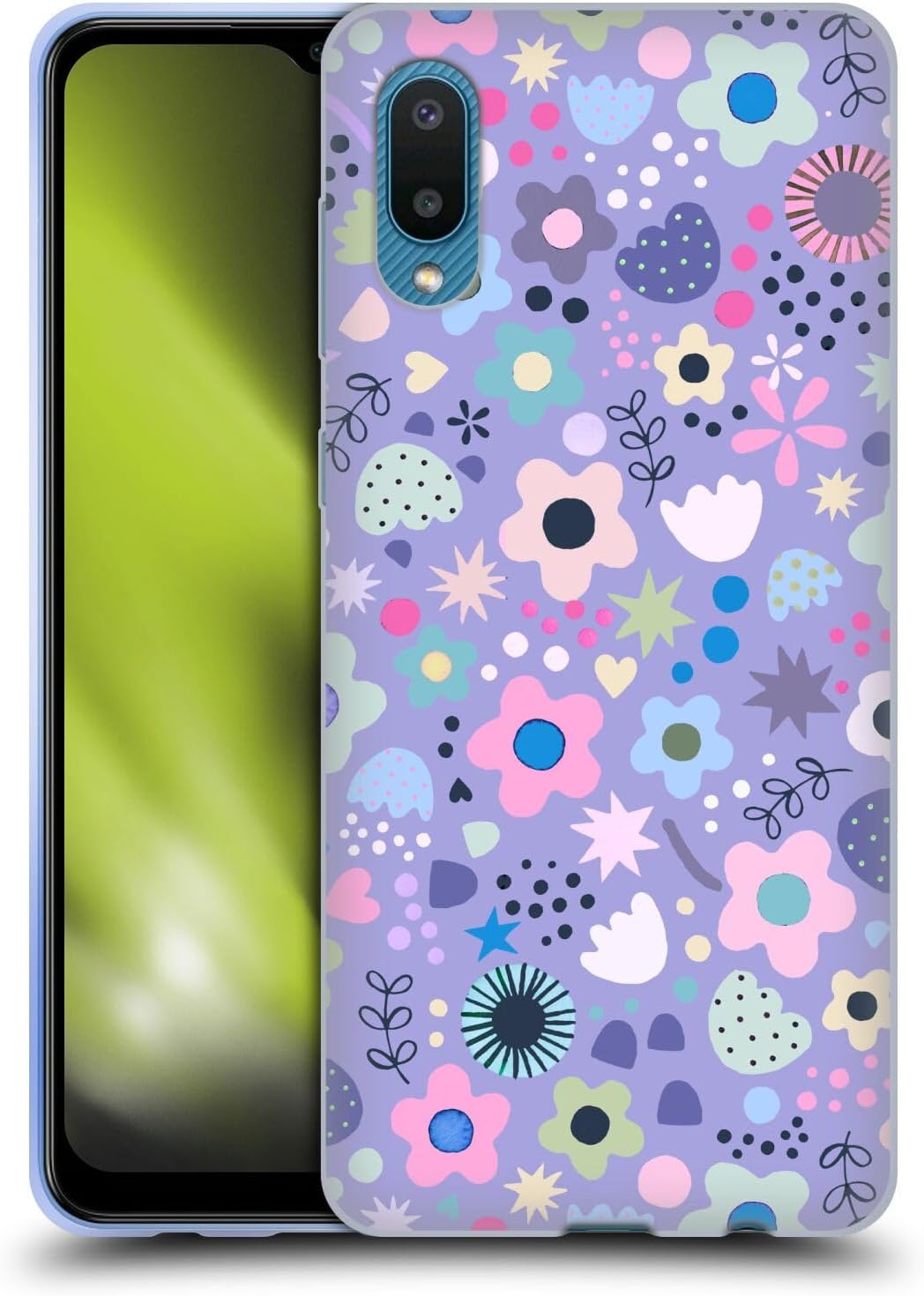 Head Case Designs Officially Licensed Ninola Psychedelic Flowers Lilac Floral Gel Case [Military Grade Protection] Compatible With Samsung Galaxy A02/M02 (2021)