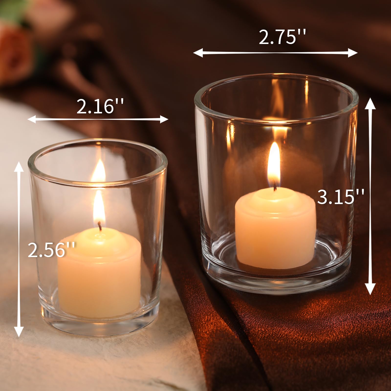 Clear Votive Candle Holders - 24 Pack for Weddings -2