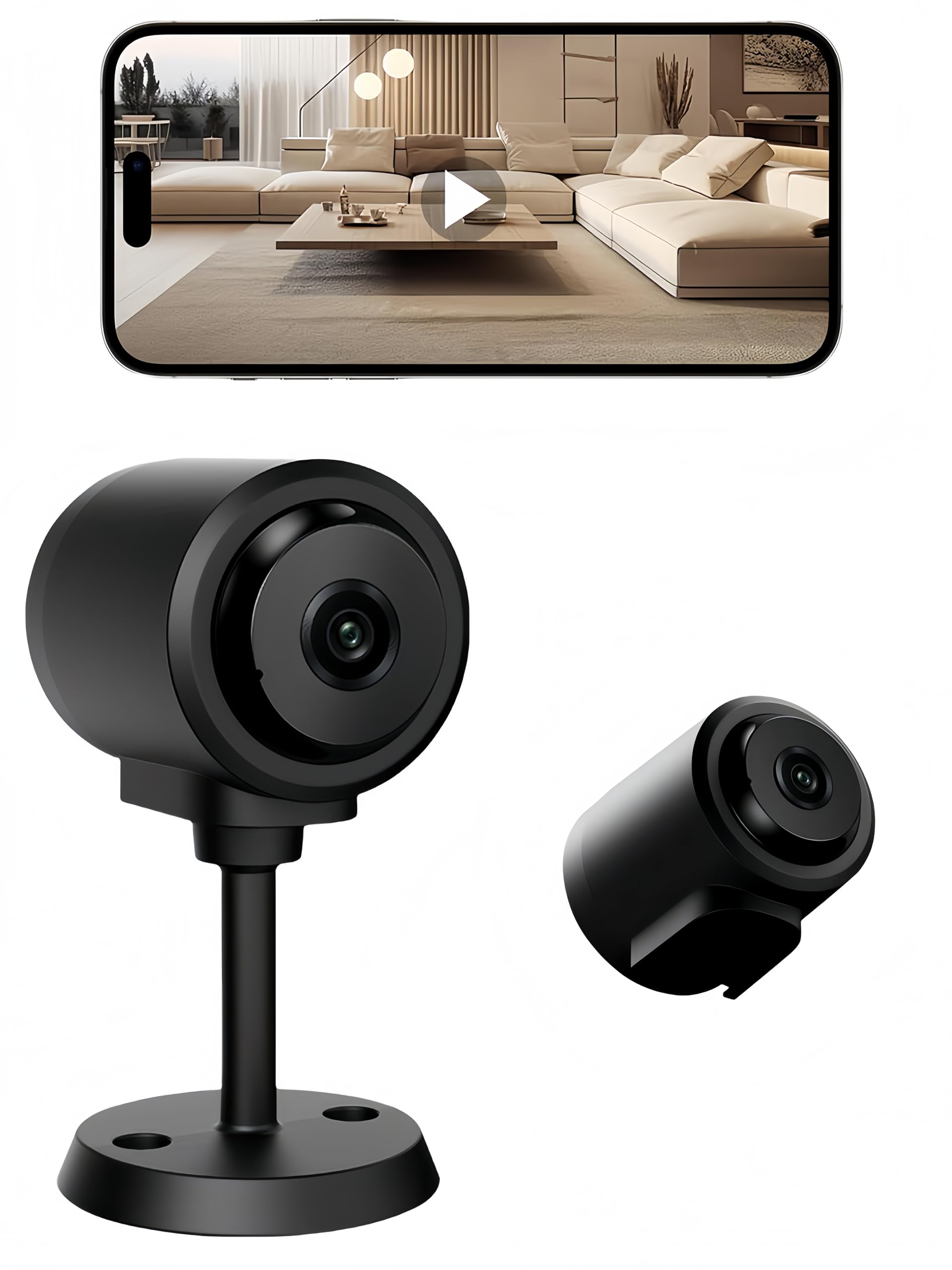 LKSUMPT Hidden Camera, 2K HD Wireless Nanny Cam with Motion Detection & Night Vision, Cloud & SD Storage, Security Camera for Home/Baby/Pet, WiFi/No
