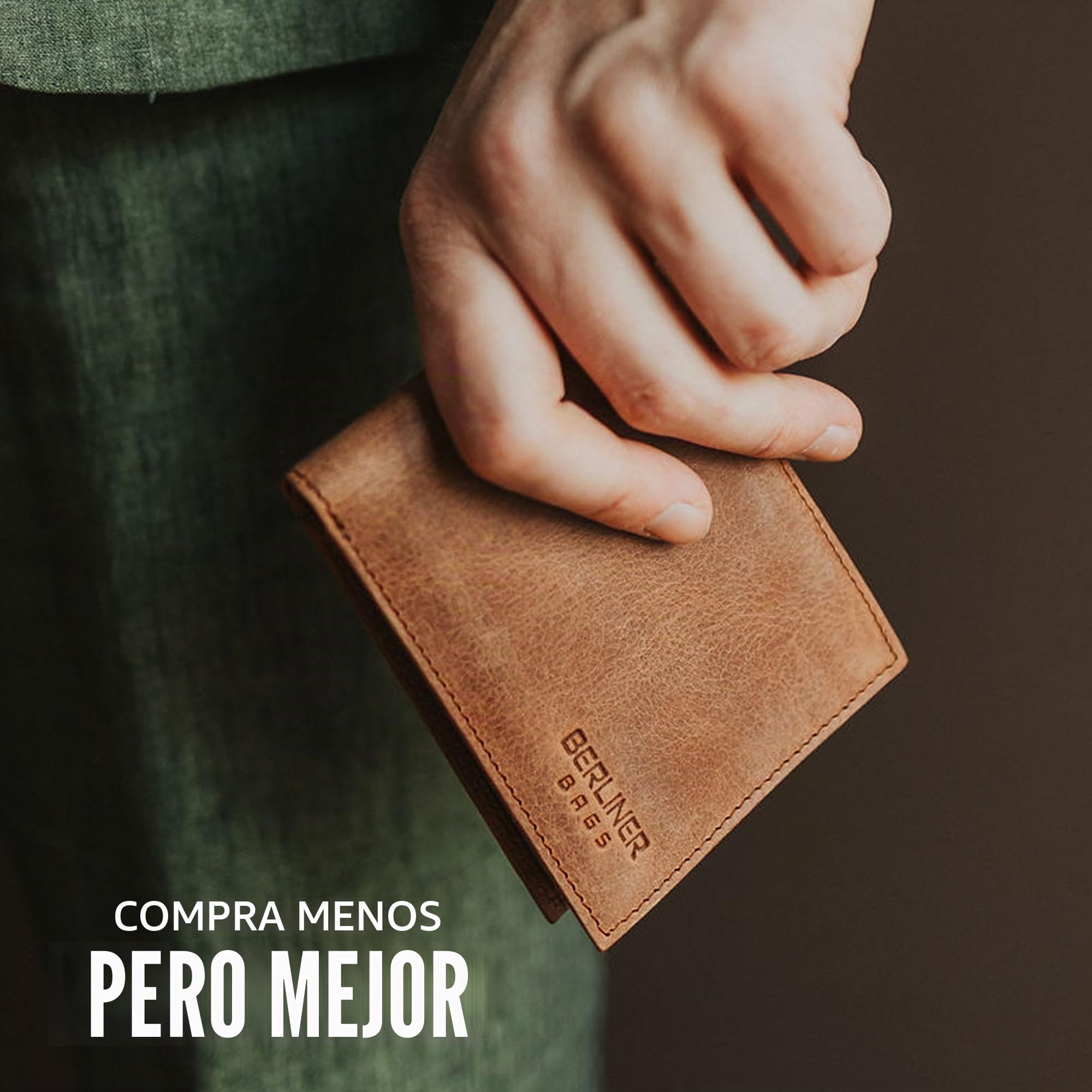 Berliner Bags Peter Cartera de Piel Auténtica Hombre con 8 Tarjetas y RFID