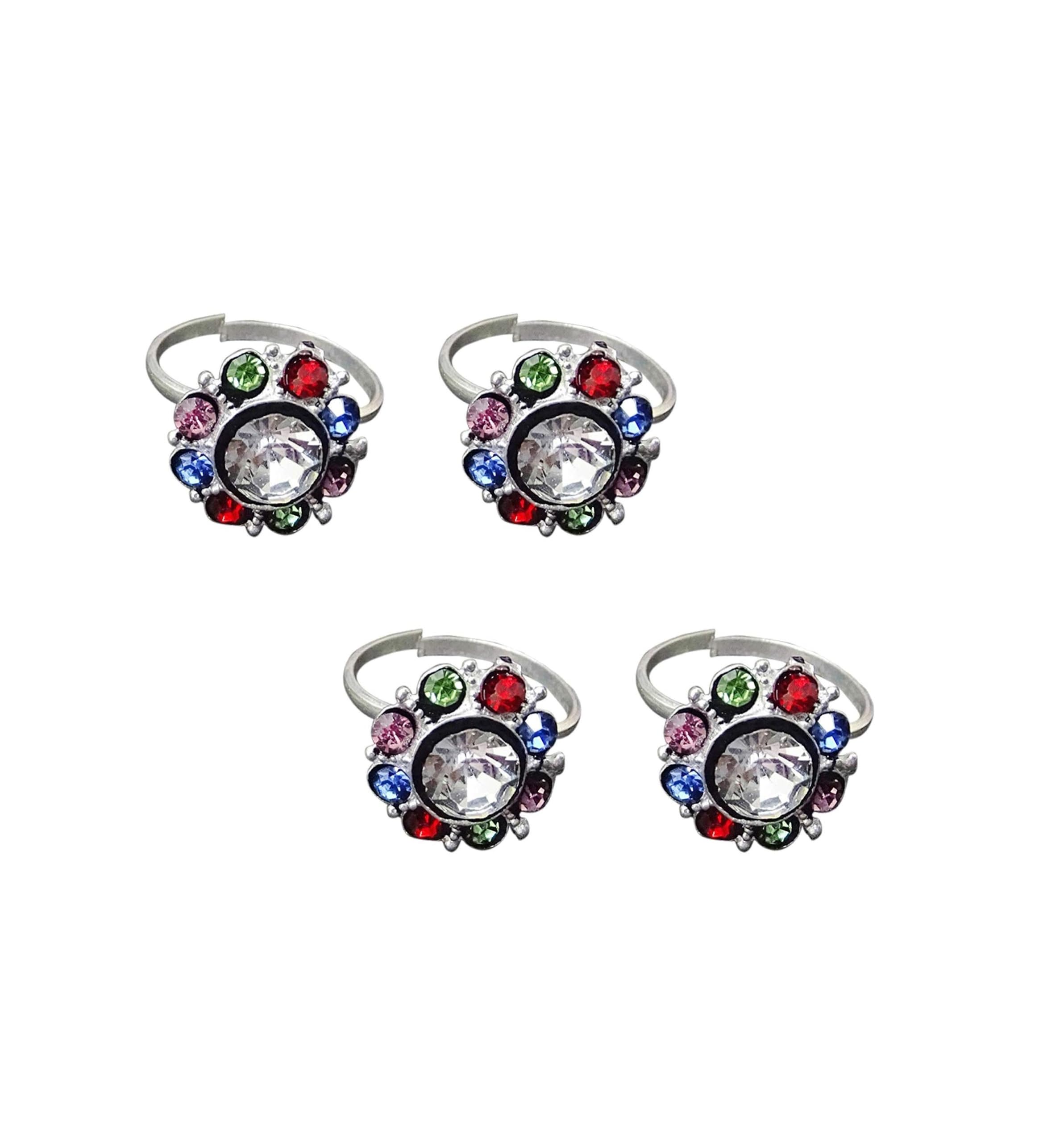 a-one collection Fashion Accessories Toe Ring Artificial Sterling Silver Multi Simple and Look Cute Toe Ring Adjustable Jewelry for Women. Set of 2 Pairs Toerings.(014-2PAIRS)-picture-18
