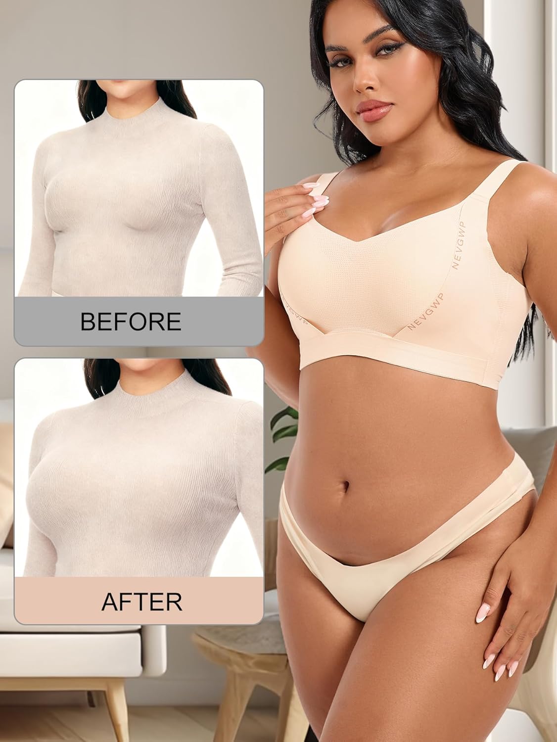 Anti Sagging Jelly Bras for Women,No Underwire Wireless Push up Bra for Women Seamless Comfortable Everyday Bras - Image 5