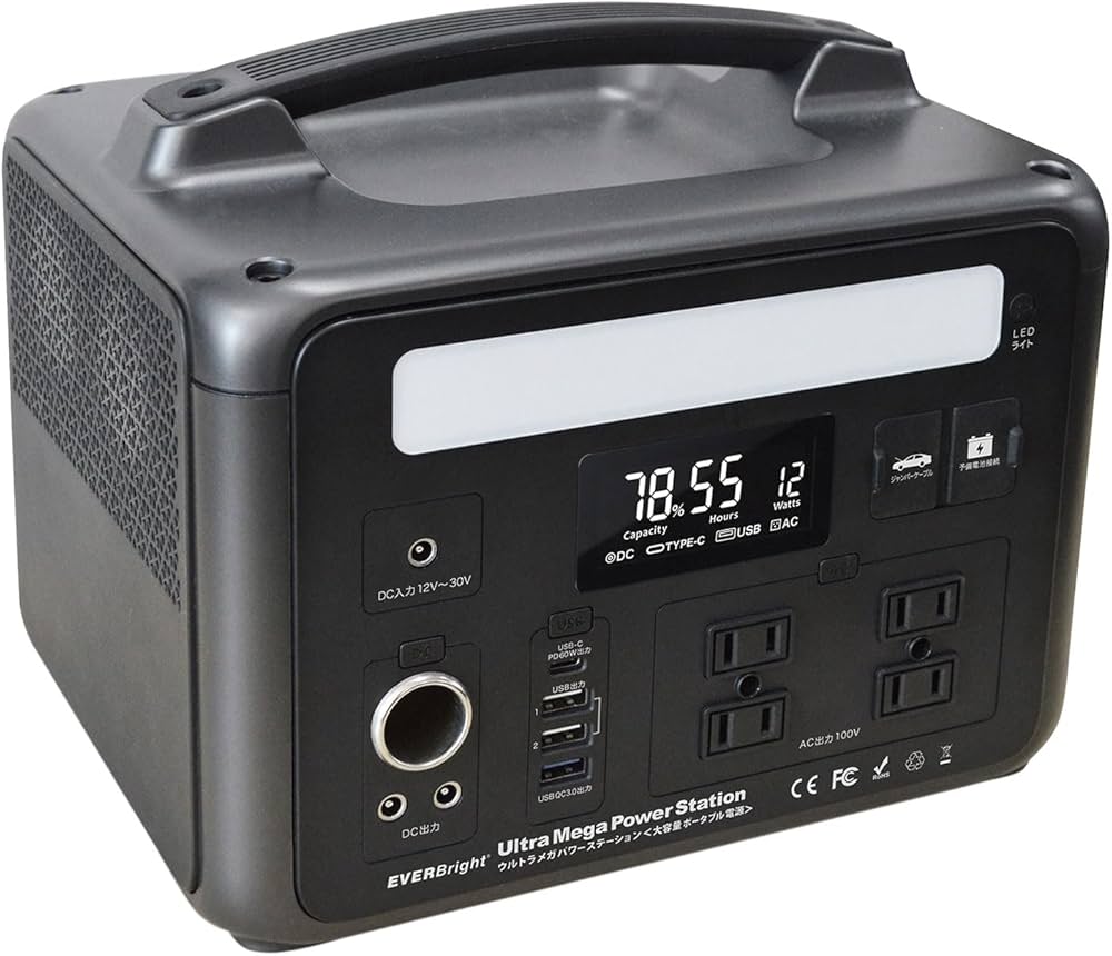Mega Power Station ポータブル電源 エバーブライト メガパワーステーション 多機能ポータブル電源