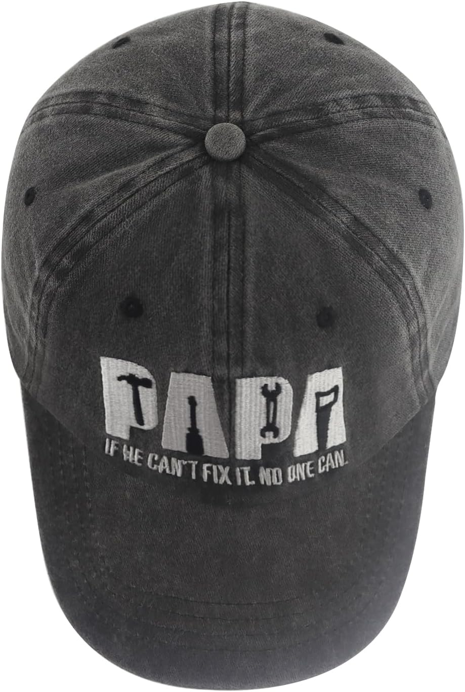 Papa If He Can't Fix It No One Can, Papa Tools Hat for Men, Funny Adjustable Cotton Embroidered Dad Baseball Cap - Image 4