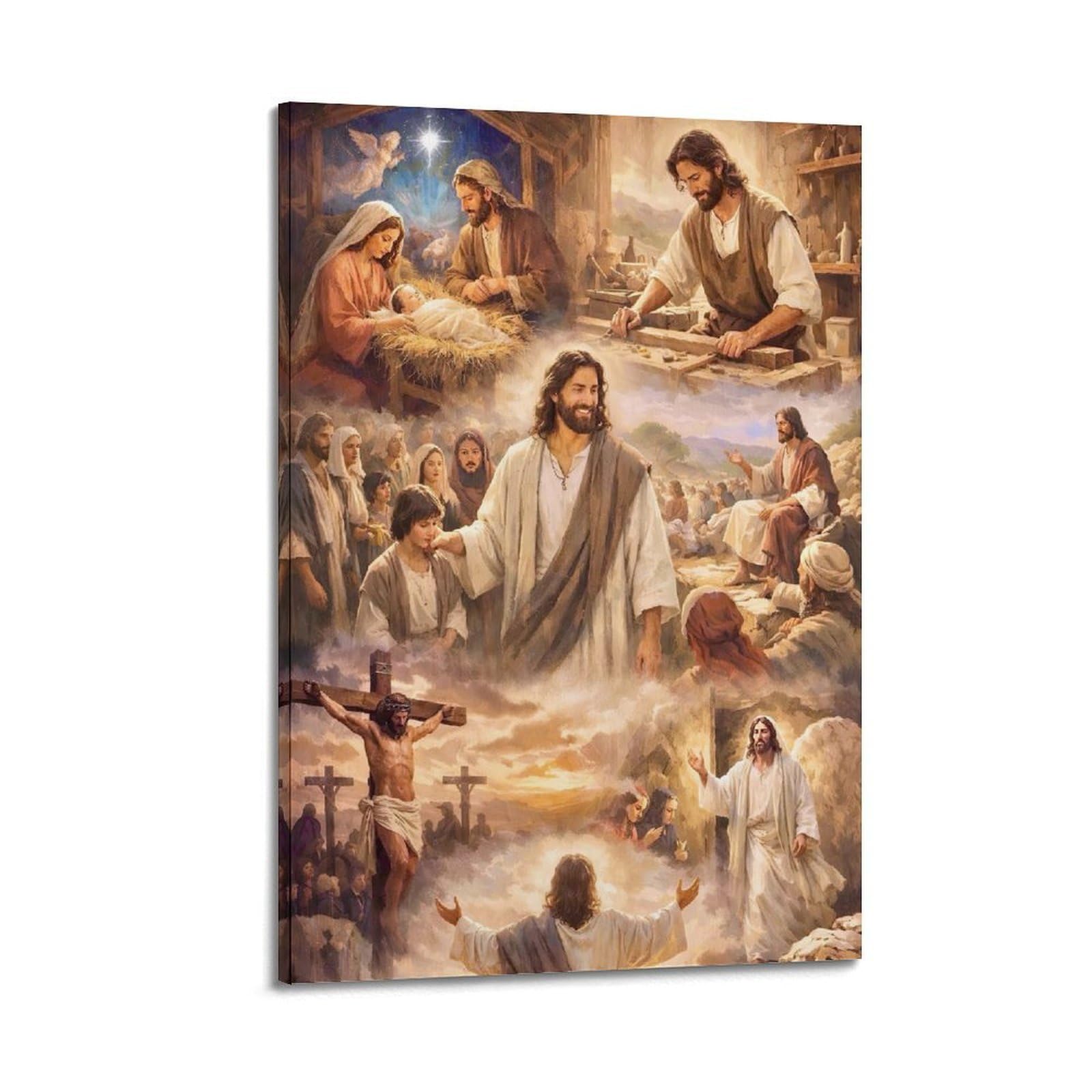 ESTE Religion Christianity Jesus Birth Preach Suffering Resurrection Poster Decorative Painting Canvas Modern Art Picture 24x36inch(60x90cm)