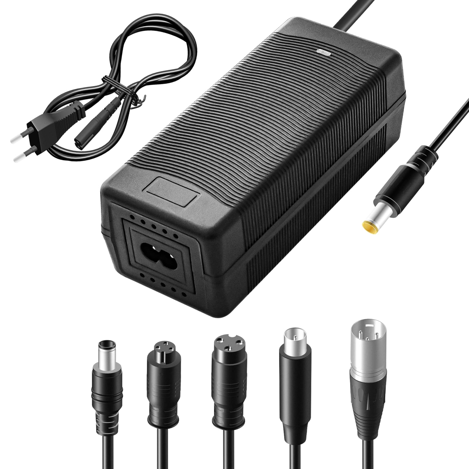Chargeur batterie e-bike 42V 3A multi-plug pour trottinette et moto Li-Ion