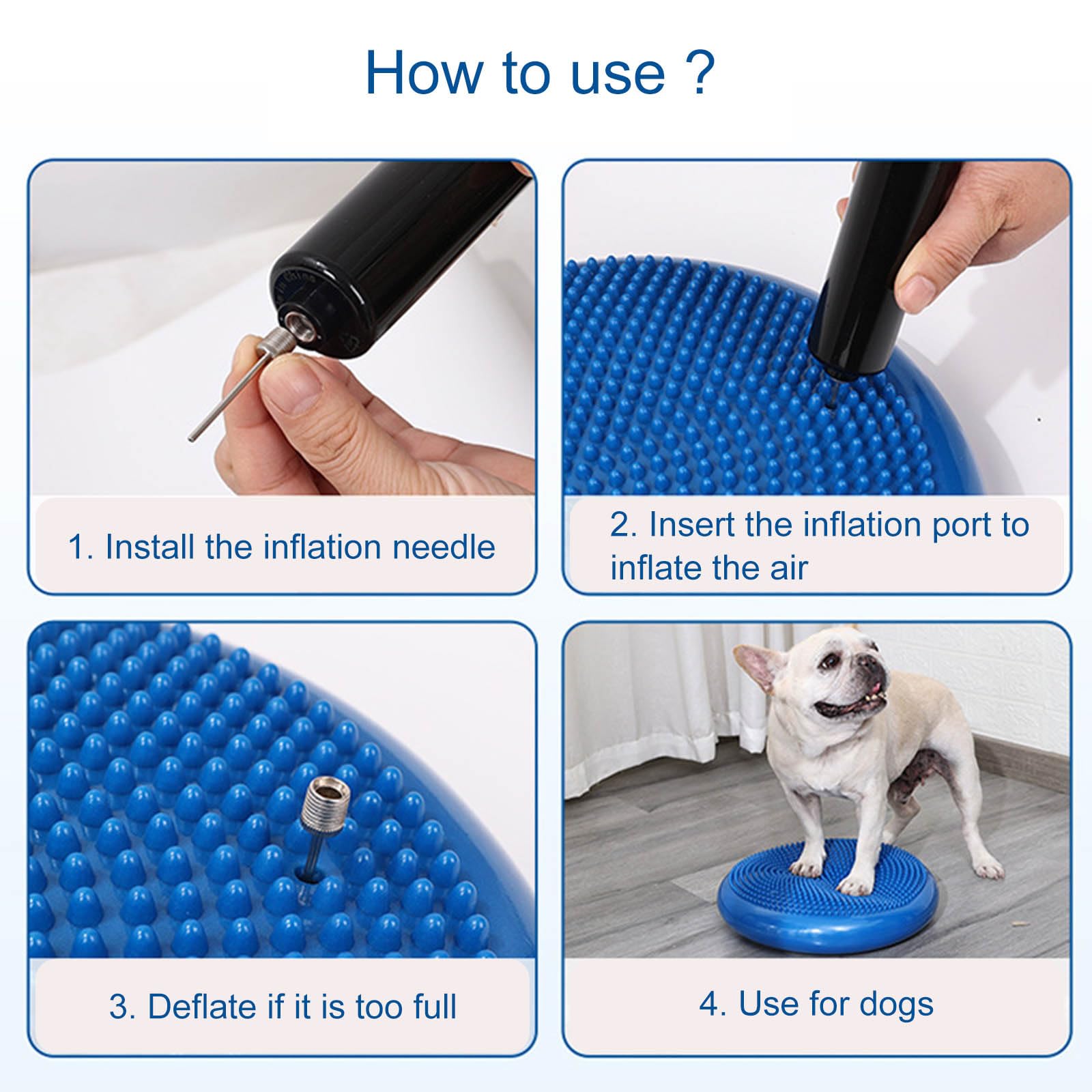Tapis d'équilibrage pour chien avec surfaces texturées, fitness, stabilité, entraînement debout, amélioration des postures