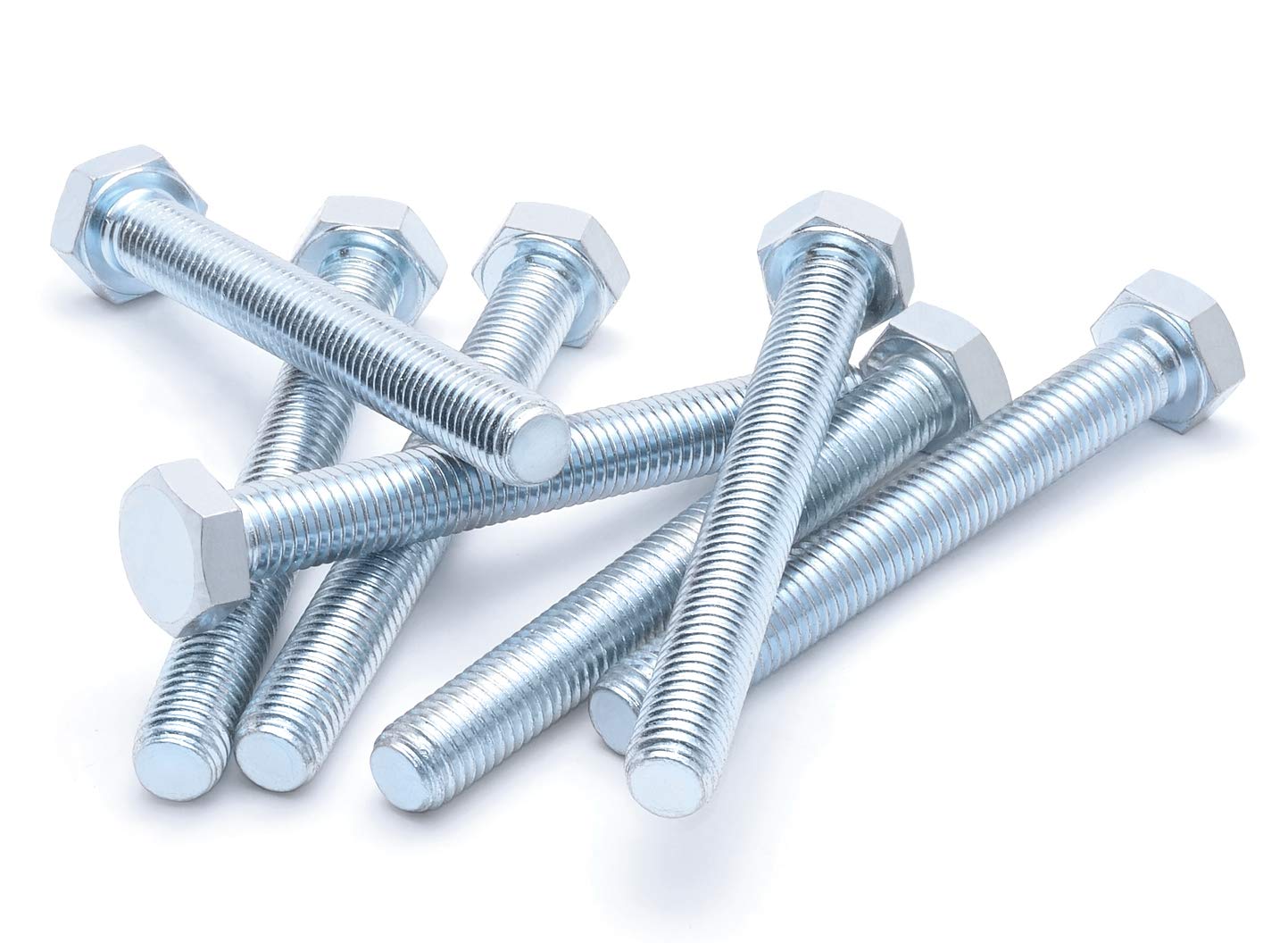 Hex Bolts Screws M10 x 75mm Steel Head Socket (Pack of 20 Pcs) Bright Zinc Plated Bolt Hexagon