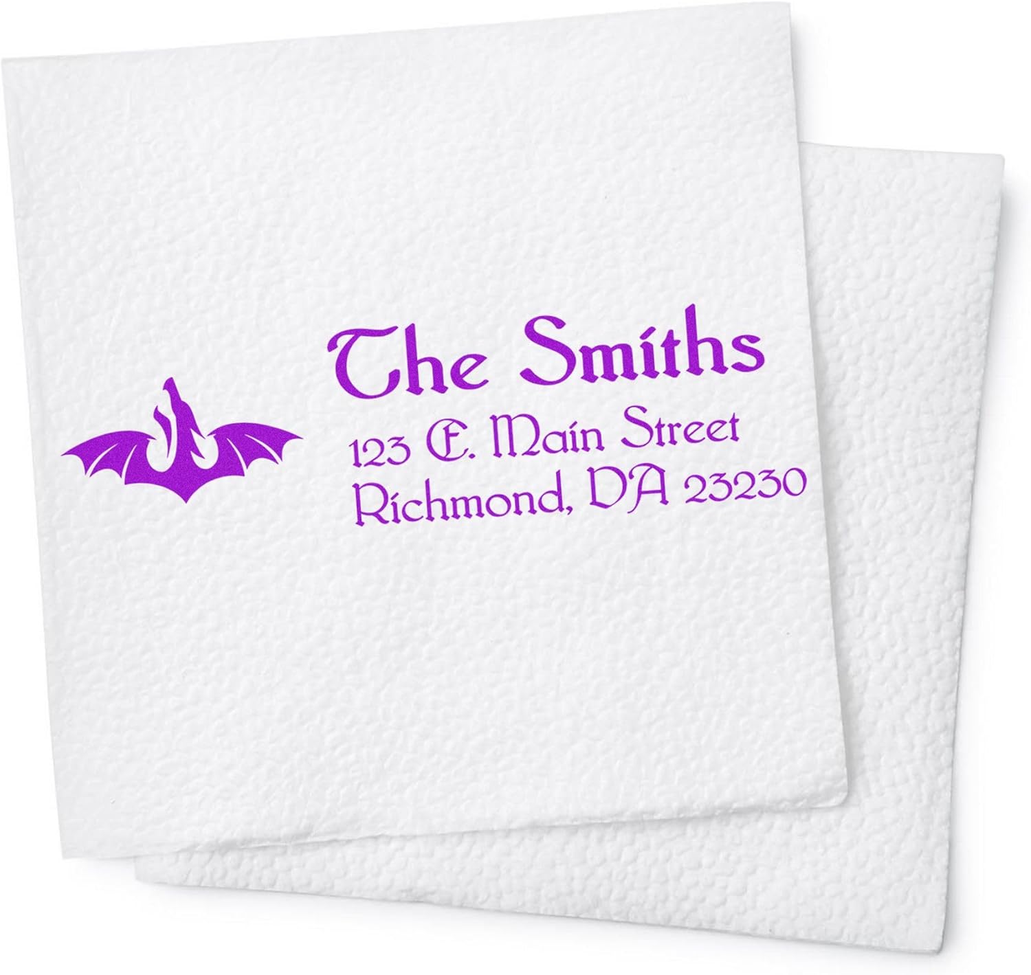 Dragon Stamp Pre-Inked Custom Designed Name and Address Stamp, Slim Flying Ragnarok Dragon, 7/8 X 2-1/4 Size, Choice of 5 Ink Colors, Compact and Portable