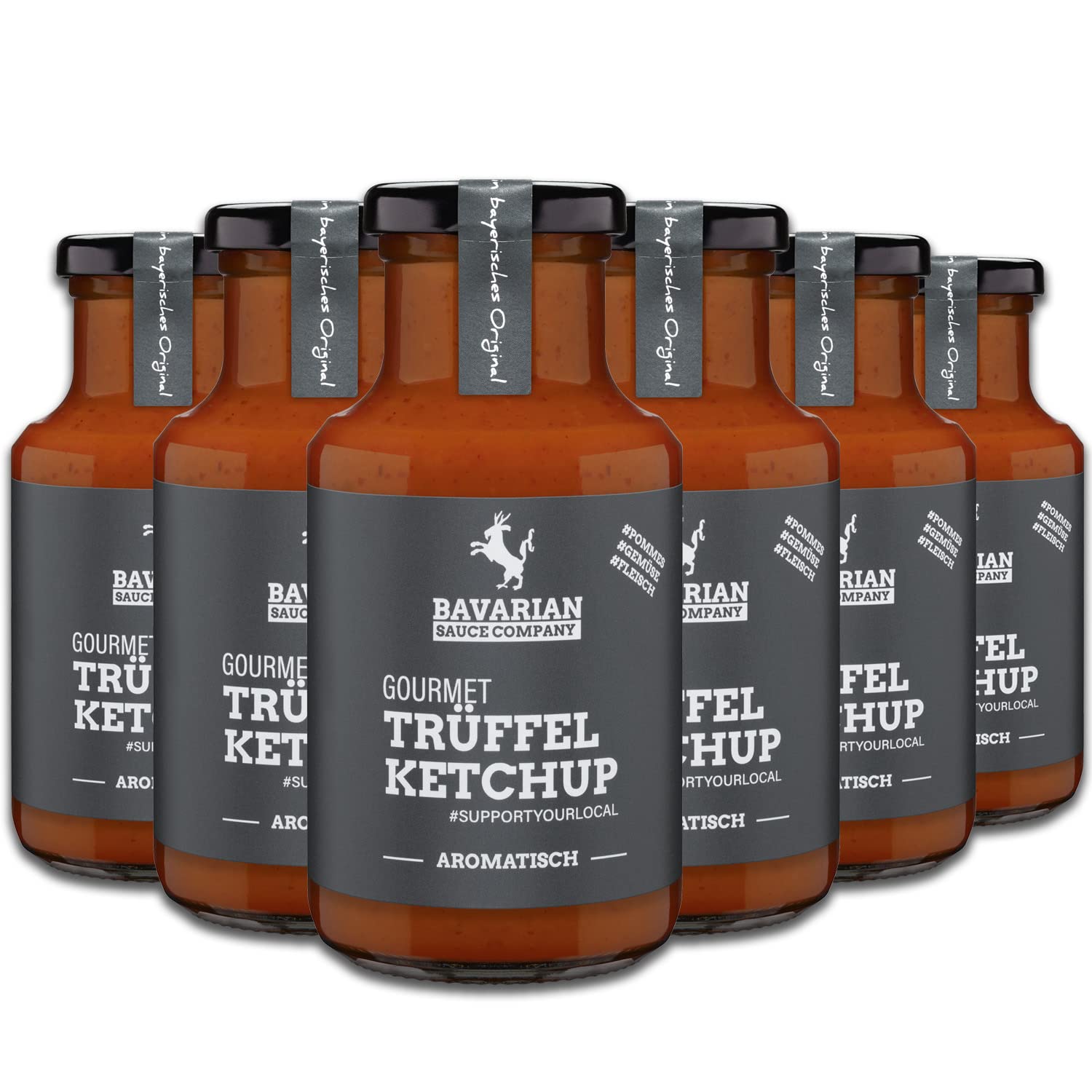 Bavarian Sauce Company Gourmet-Trüffel-Ketchup 6x250 ml | Fruchtiger Trüffel-Tomaten-Ketchup | Deutsche Herstellung | Lecker zu Pommes, Burger & Gegrilltem | Ideal für Feinschmecker