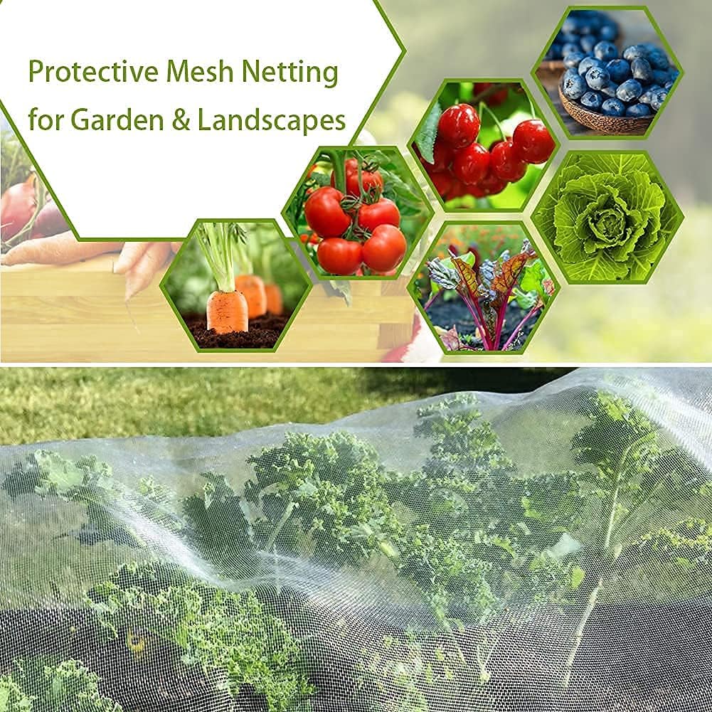 Garden Netting, Plant Mesh Netting Cicada Netting Veggie Garden Net Mosquito Bird Screen Protect Kale Tomatoes Cabbage Fruit Trees Cherries Bush Row Cover Net 8ftx24ft : Patio, Lawn & Garden