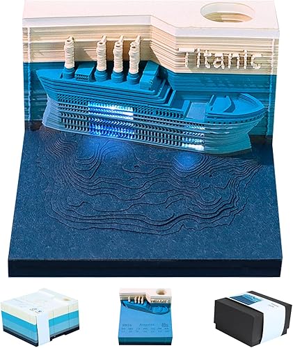 Miniatura 8 de Calendario 3D 2026 – Calendario de tiempo, calendario de escritorio 2026, bloc de notas, castillo mágico, bloc de notas 3D, notas adhesivas