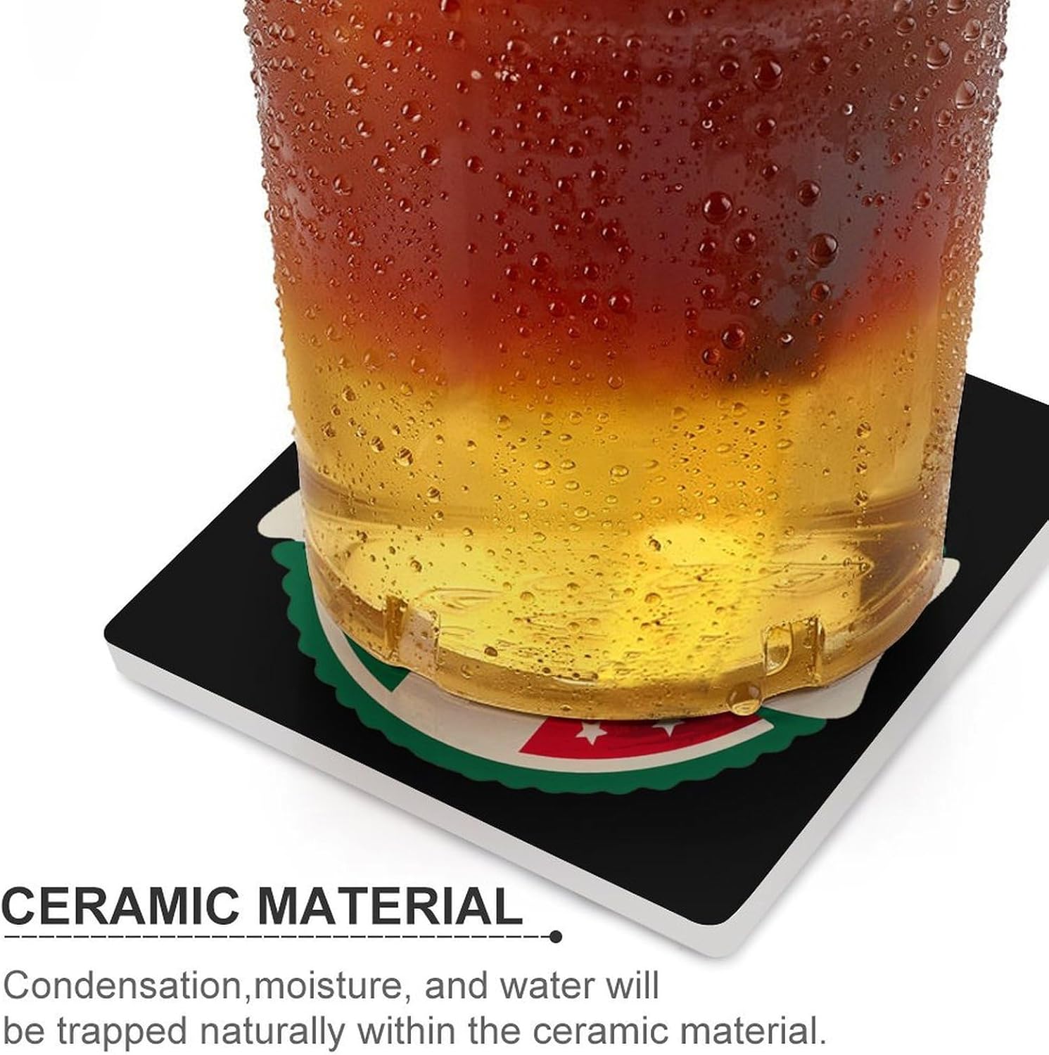 Italy Italia Italian Flag Coaster for Drinks Square Ceramic Table Coasters Stone Mat Crafts 4PCS Home Kitchen Decor