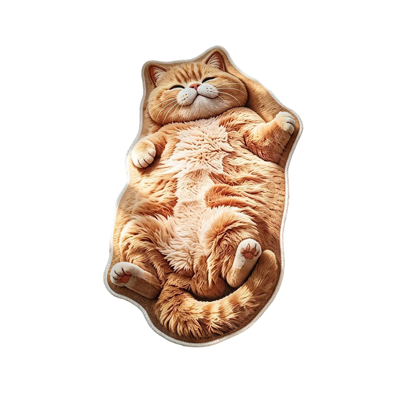 Fluffy Cat Shaped Rug - Washable Plush Faux Shaggy Floor Mat 40x60cm for Home Décor & Cat Lovers | Soft Faux Shaggy Material Non-Slip Pet Bedroom Living Room Area Rug (D)