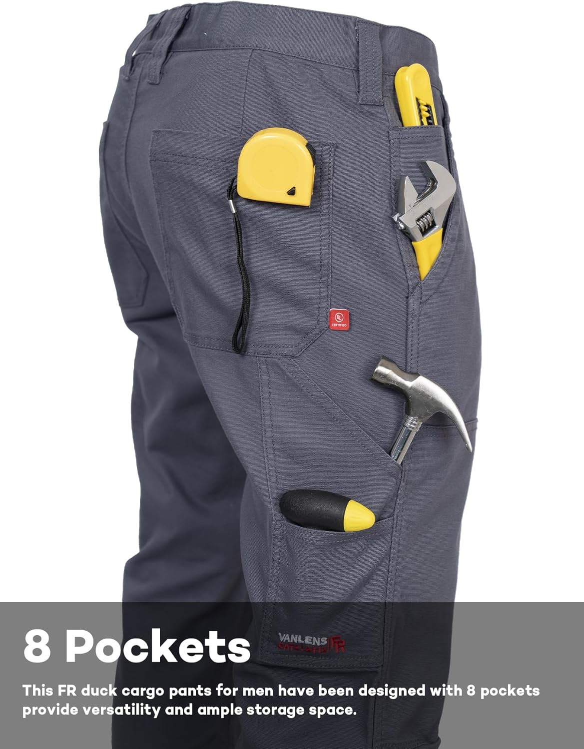 FR Pants for Men Flame/Water Resistant Duck Cargo Pants Boot Cut CAT2 - Image 3