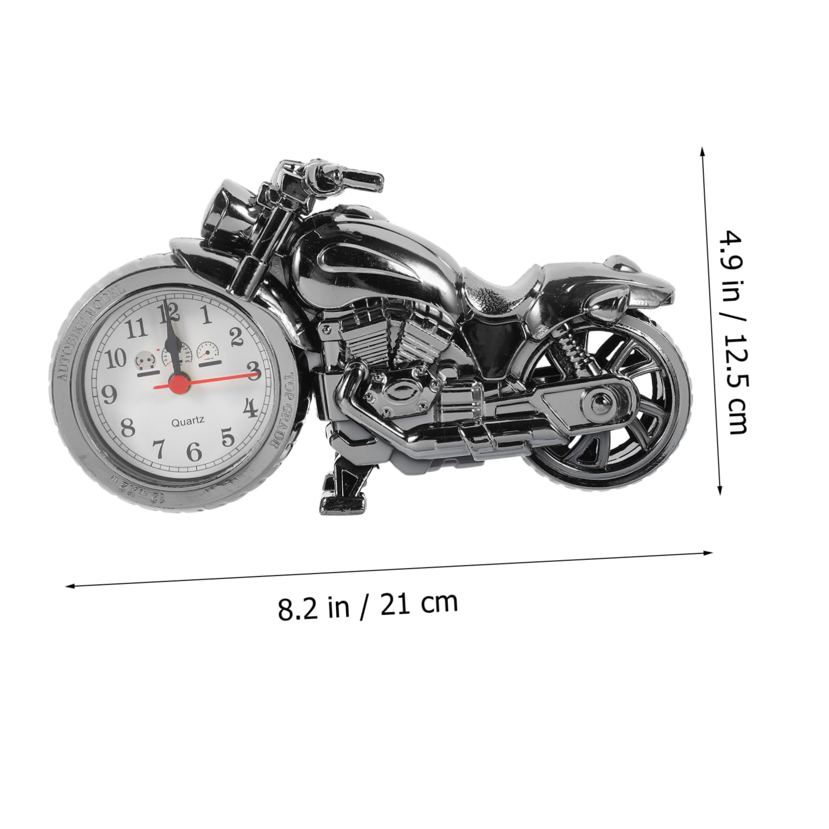 Horloge De Table Vintage Créative VOSAREA - Forme Moto - Avec Alarme - Alimentation 1 Pile AA - Couleur Aléatoire (Noir/Doré) - 7