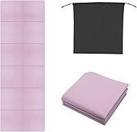 QCBF Foldable Thick Yoga Mat Non-Slip TPE Travel Mat with Bag for Yoga Pilates Workout Home Gym
