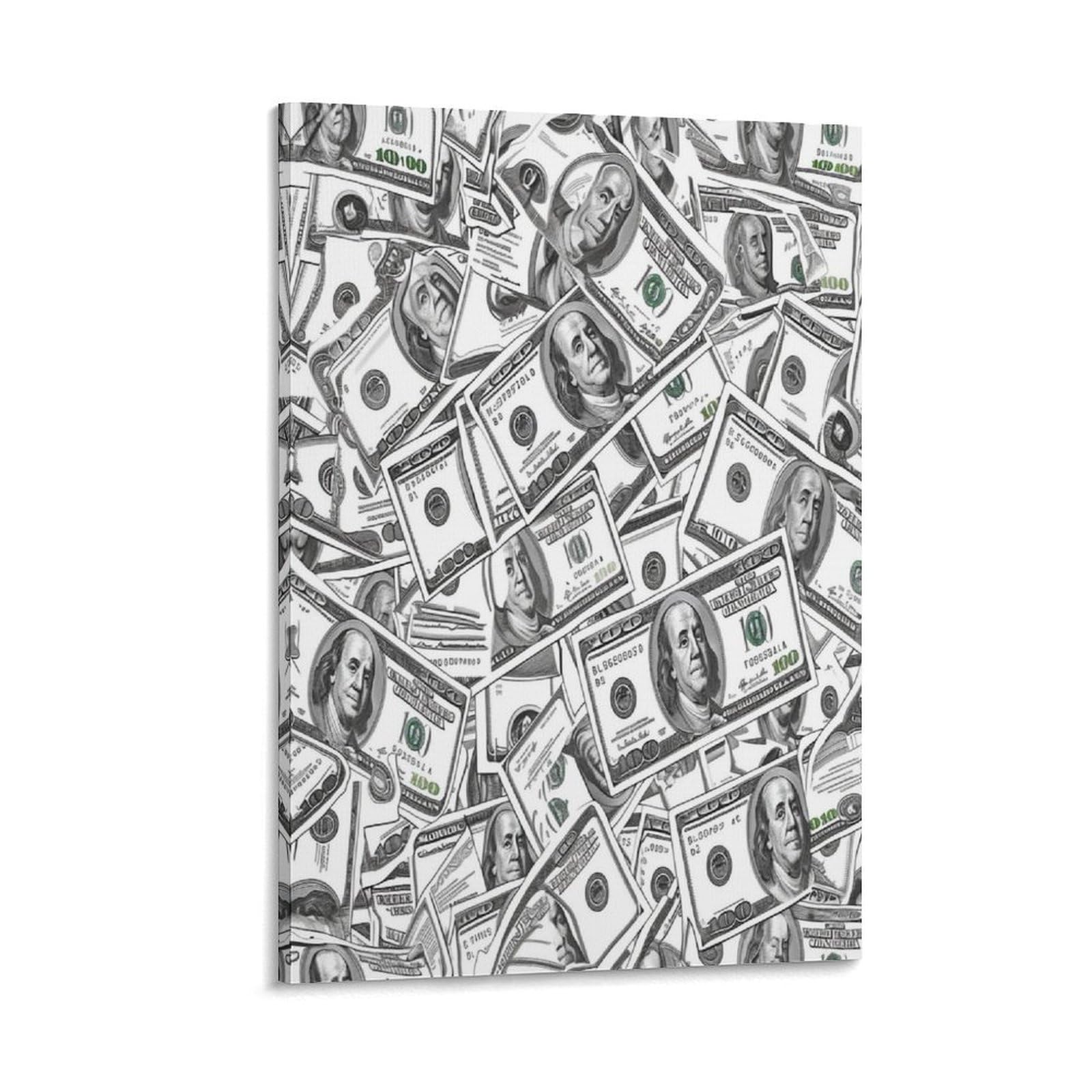 100 Banknotes Dollars Quadro Su Tela Canvas Stampe Da Parete Decorazioni Da Parete Disegno Canvas Stampa Su Tela Pittura Poster Da Parete Di Arte Per Camera Da Letto Soggiorno 16x24inch(40x60cm)