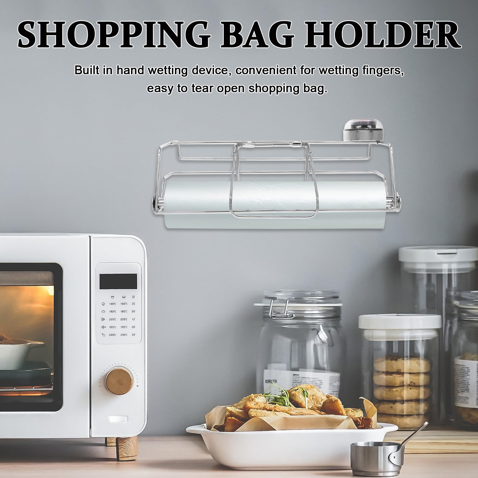 BESPORTBLE Dispensador con Basura de Inoxidable Bolsas de Acero Portátil Ahorra Espacio Diseño Colgante Reutilizable y Cocinas y Tiendas de Comestibles