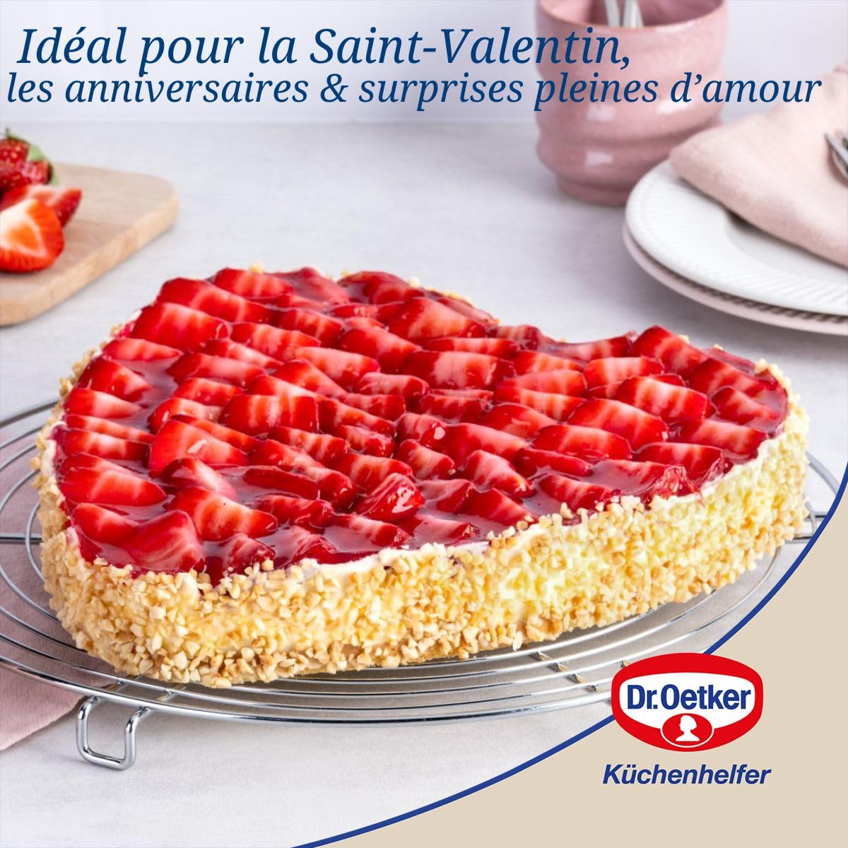 Guardini Moule Cœur 25x25cm - Acier Antiadhésif Rouge Pour Pâtisserie Italie