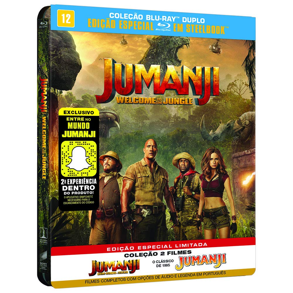 Blu-Ray Jumanji + Jumanji - Bem-Vindo A Selva - Steelbook - 2 Discos