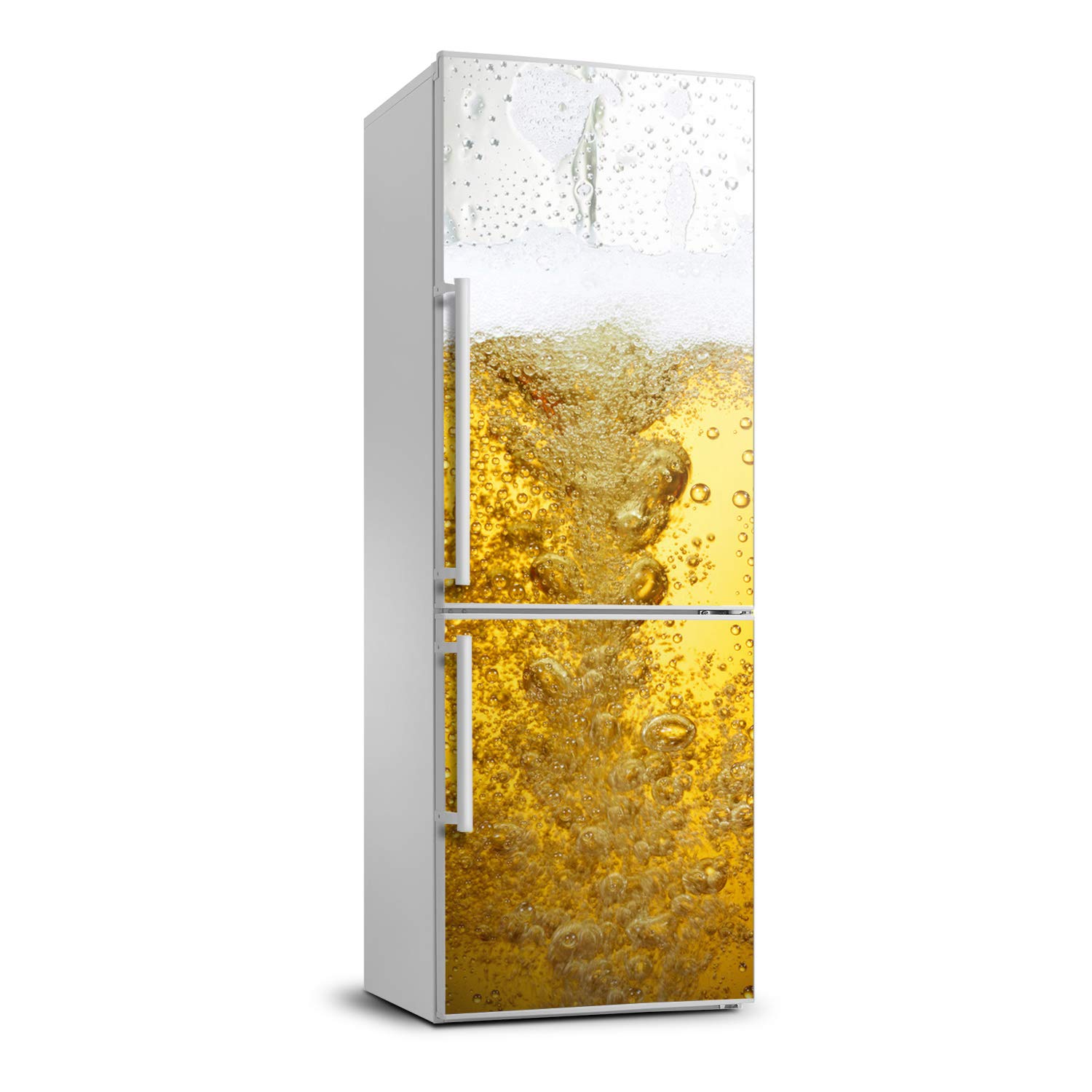 Cubierta del refrigerador de 70x190 cm para ocultar arañazos con diseño de cerveza