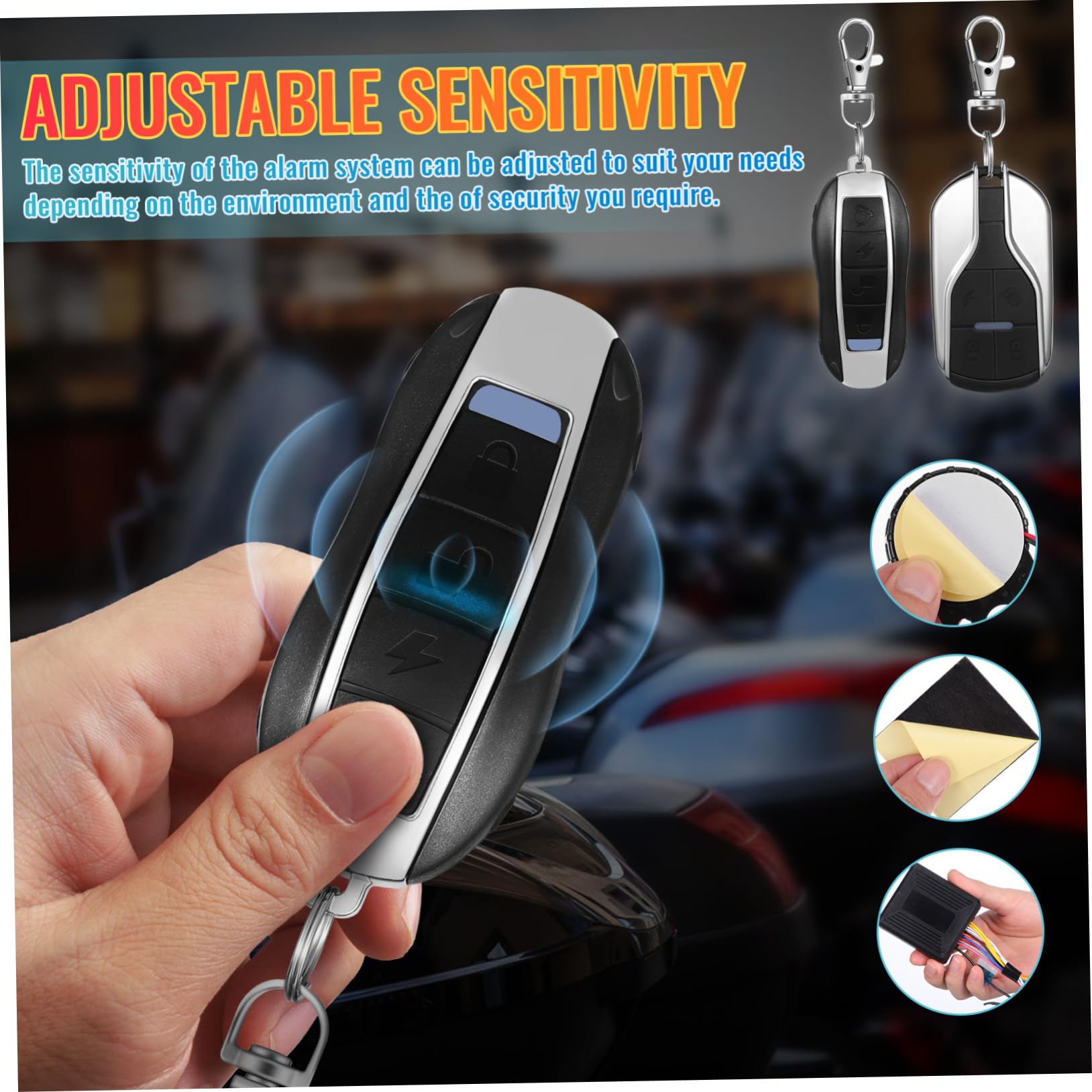 Tofficu Sistema di Allarme Antifurto per Moto 12v Avviamento Motore Remoto, Doppio Telecomando e Custodia Abs per Sicurezza Avanzata in Strada