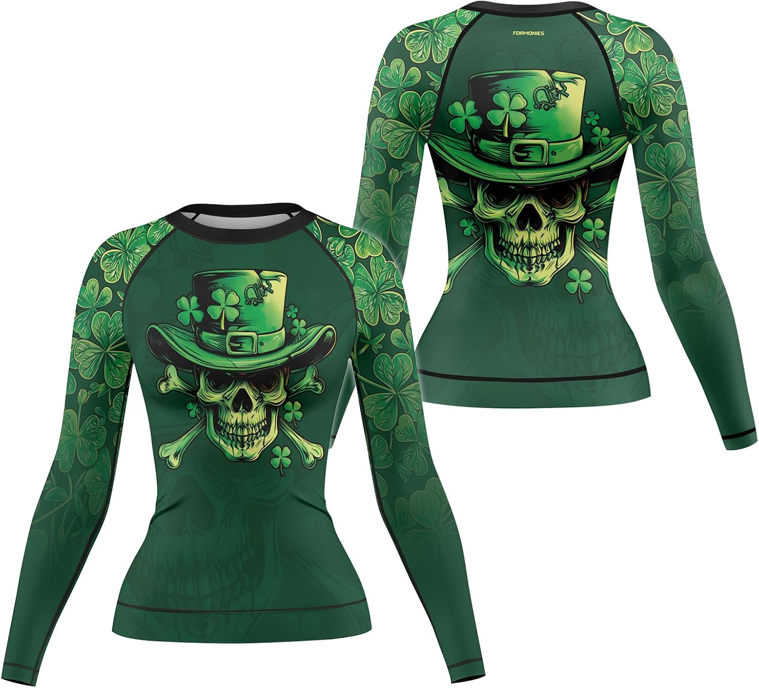 St Patrick's Day Women's Rash Guard Long Sleeve Compression Rashguard for MMA BJJ Grappling Workout