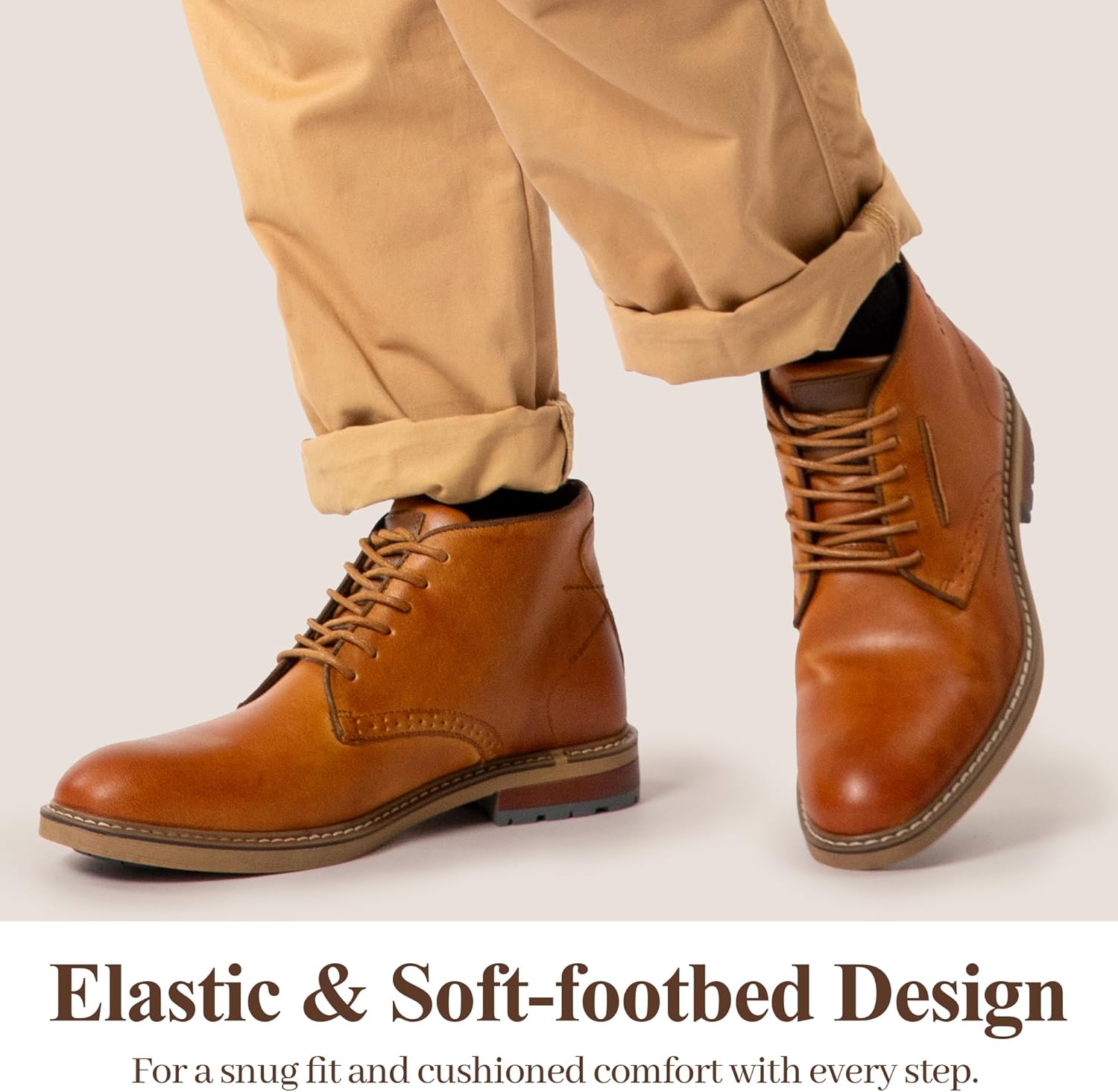 Arkbird Mens Chukka Boots, Genuine Suede Leather Classic Fashion Casual Ankle Lace-up Dress Boots for Men - Image 2