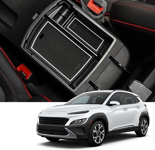 Organizador de consola central Kona 2018-2021 2022 2023 para caja de reposabrazos Hyundai Kona, bandeja de reposabrazos de consola Kona 2022 2023