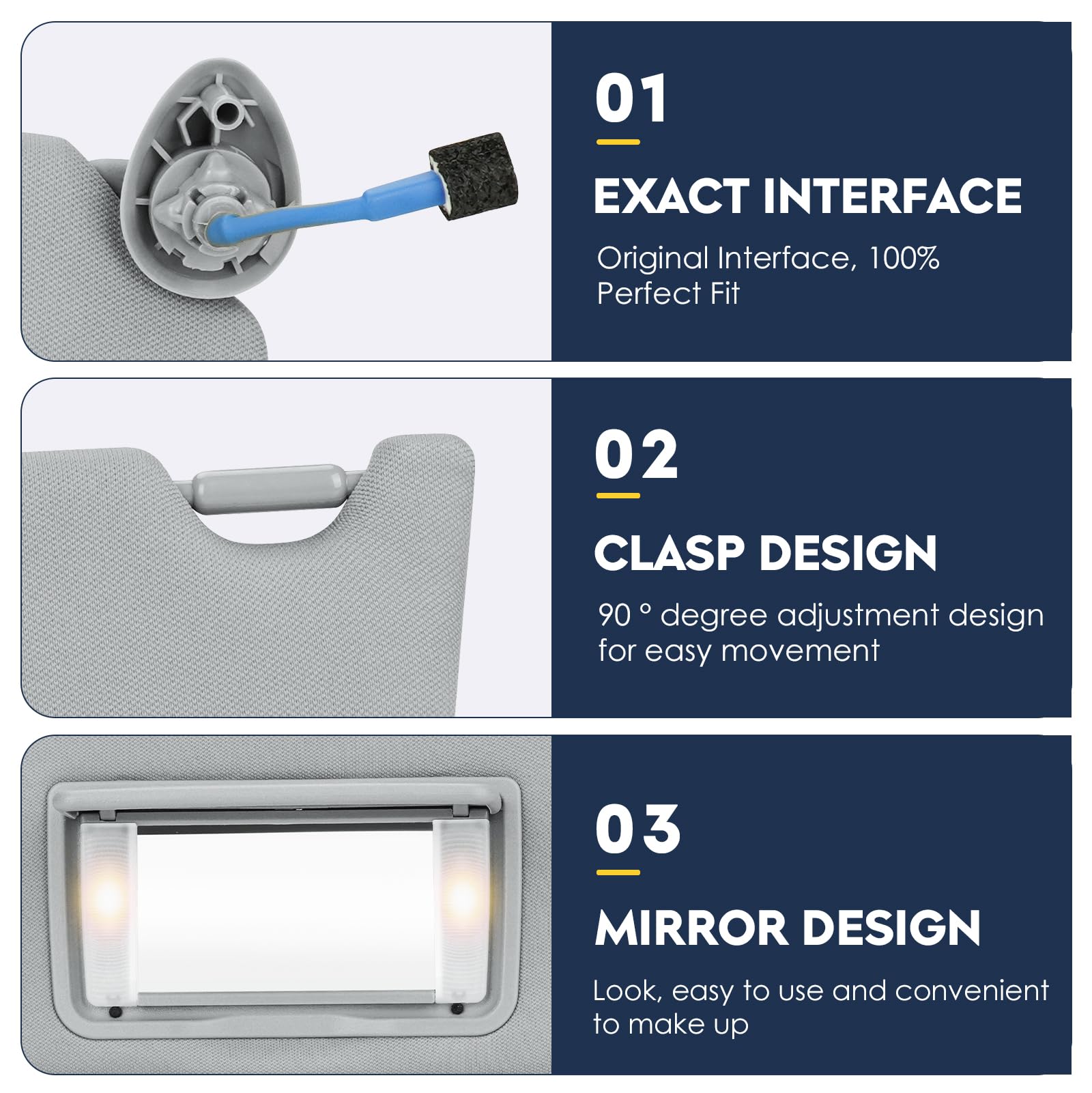 Amazon.com: Left Driver Side Sun Visor with Vanity Light Fit for